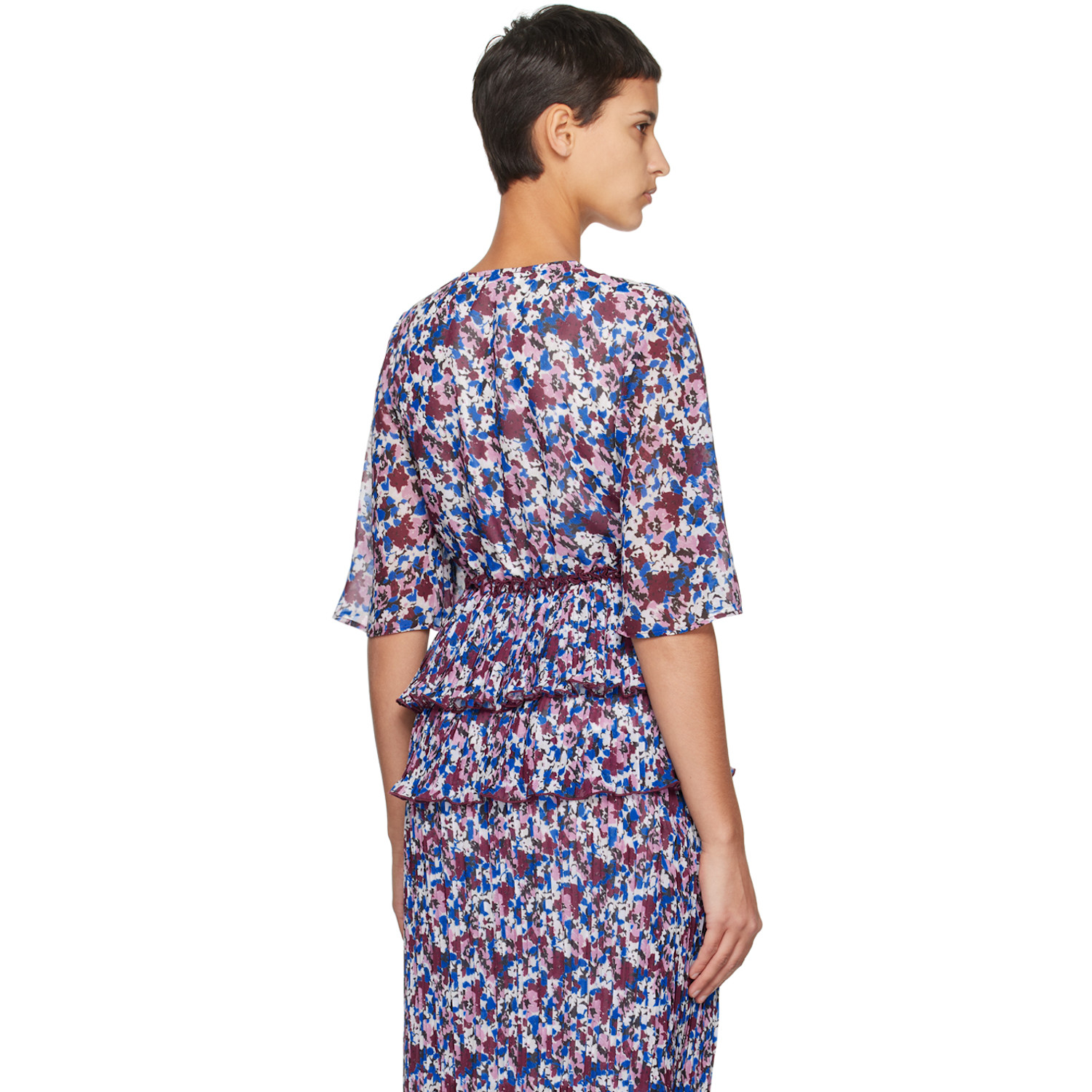  Ganni Multicolor Pleated Blouse 