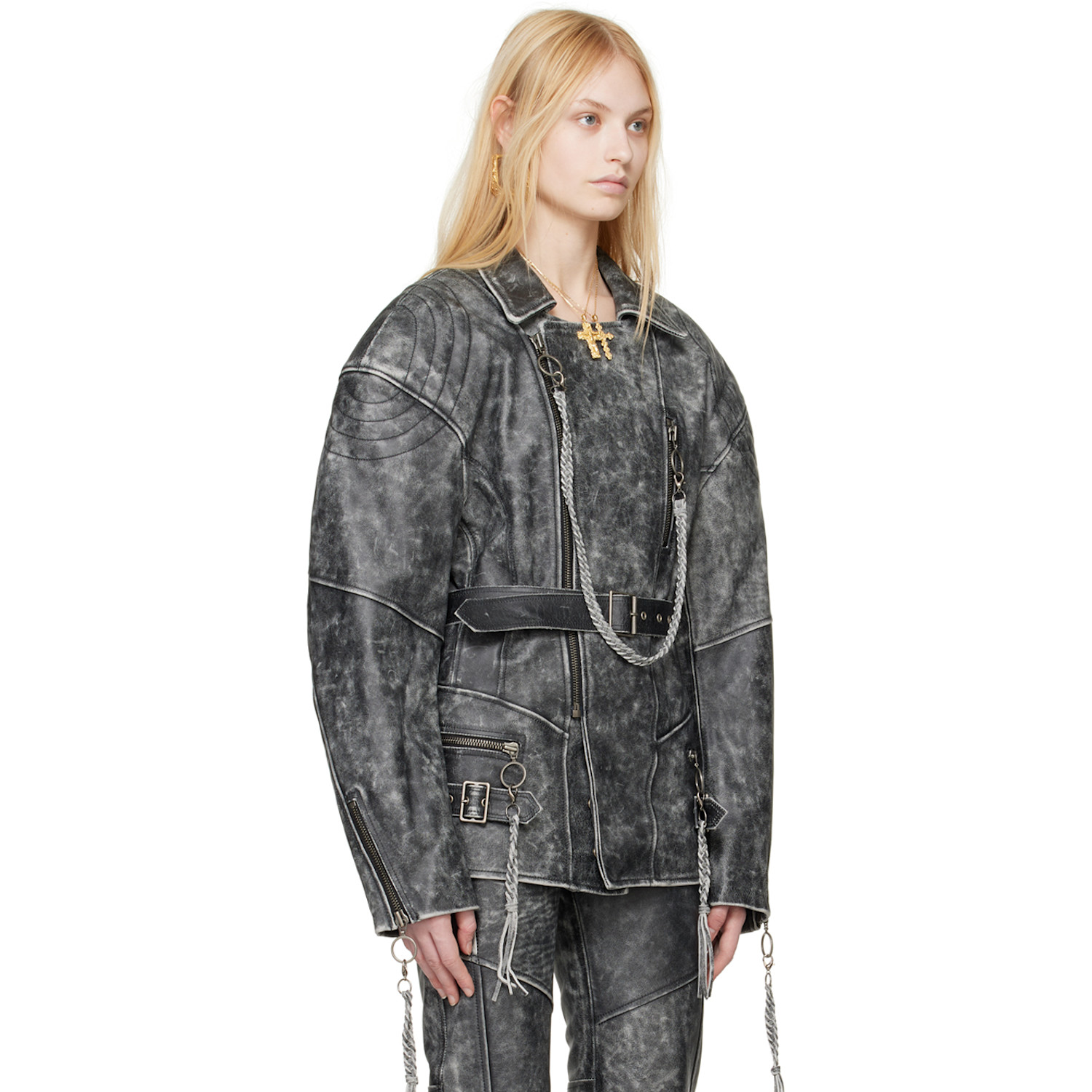  Knwls Black Nihil Moto Leather Jacket 