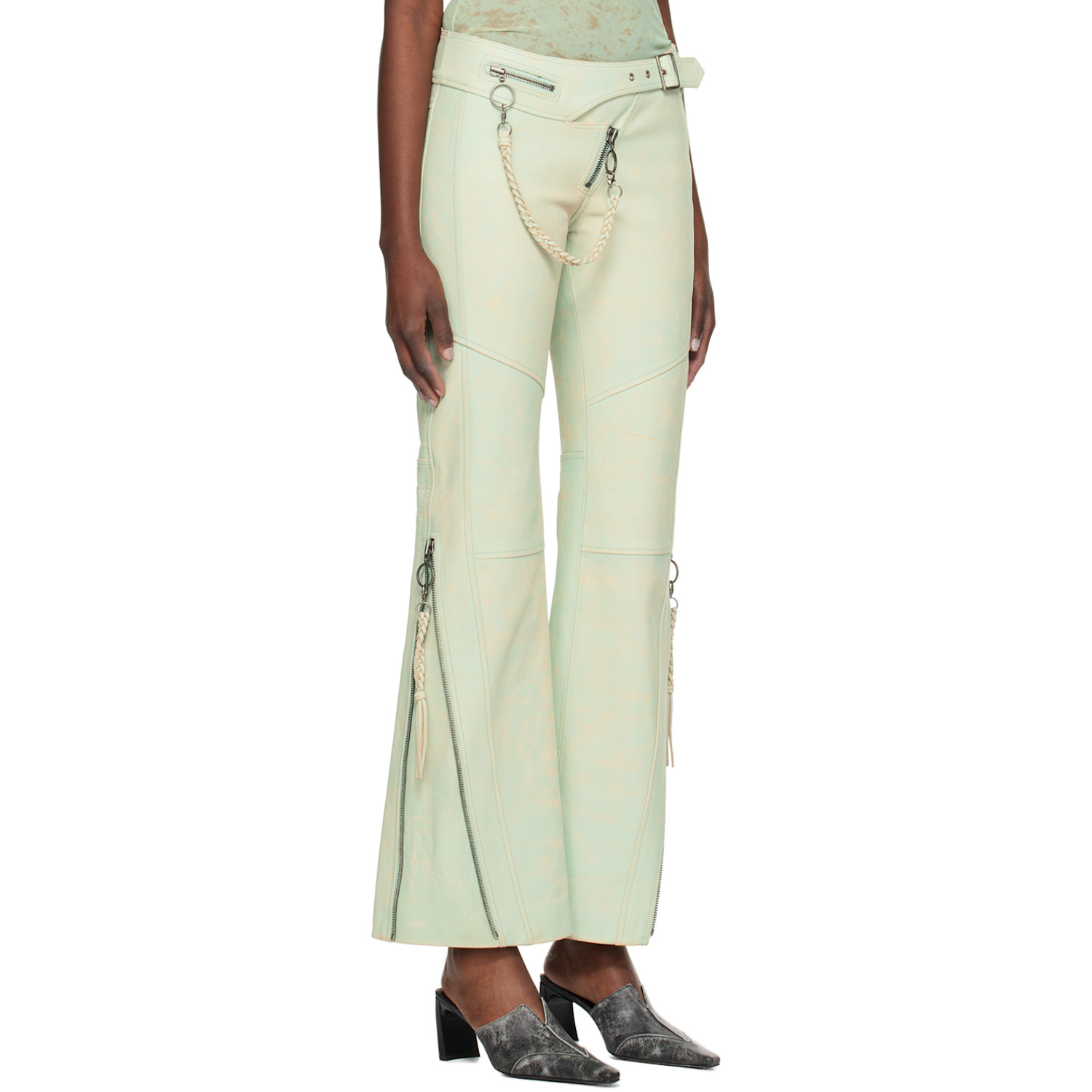  Knwls Blue Nihil Leather Pants 