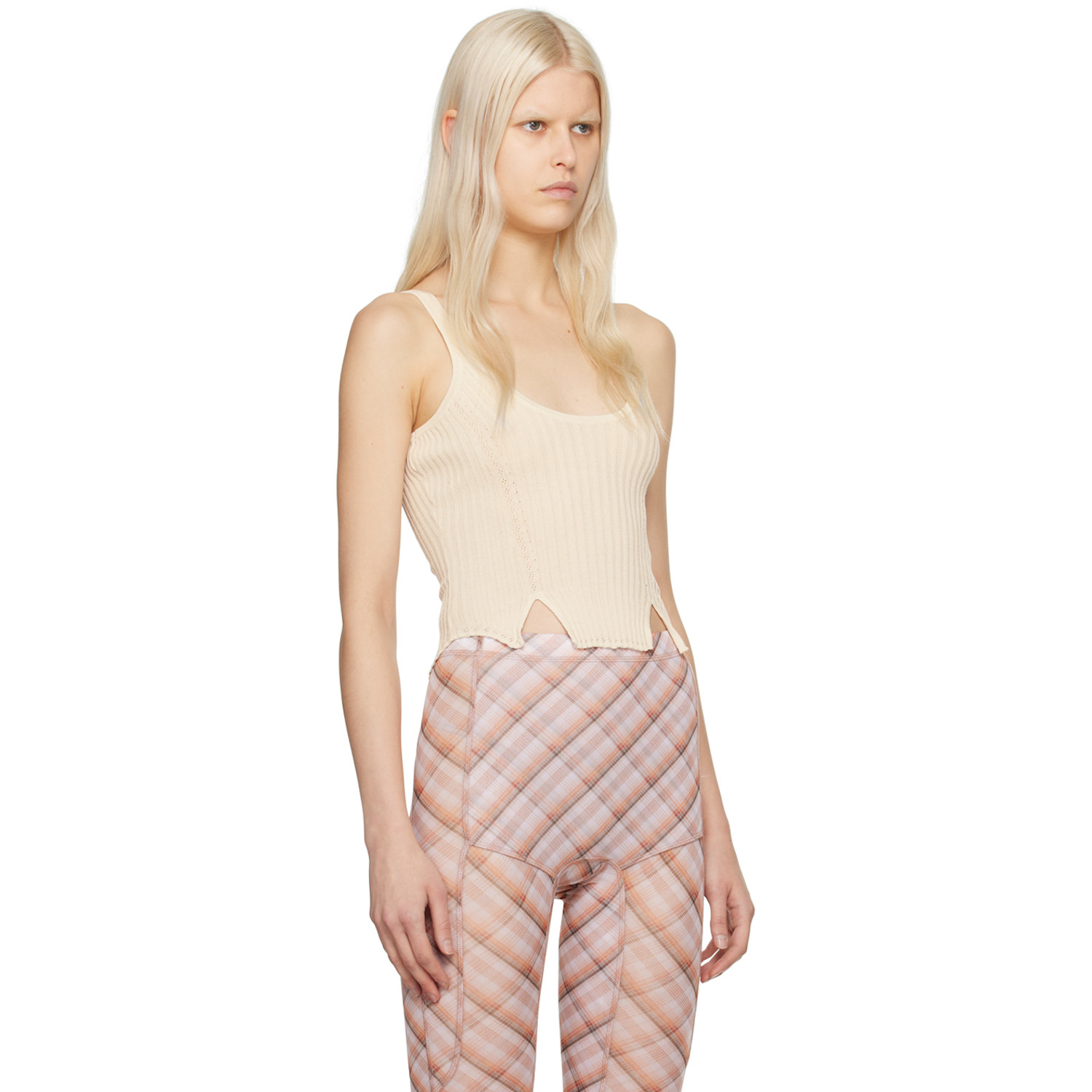  Knwls Beige Stray Tank Top 