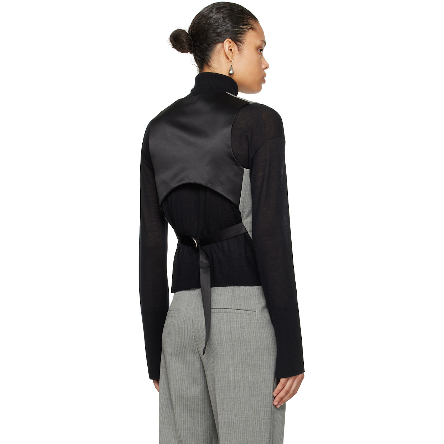  Helmut Lang Gray & Black Cutout Vest 