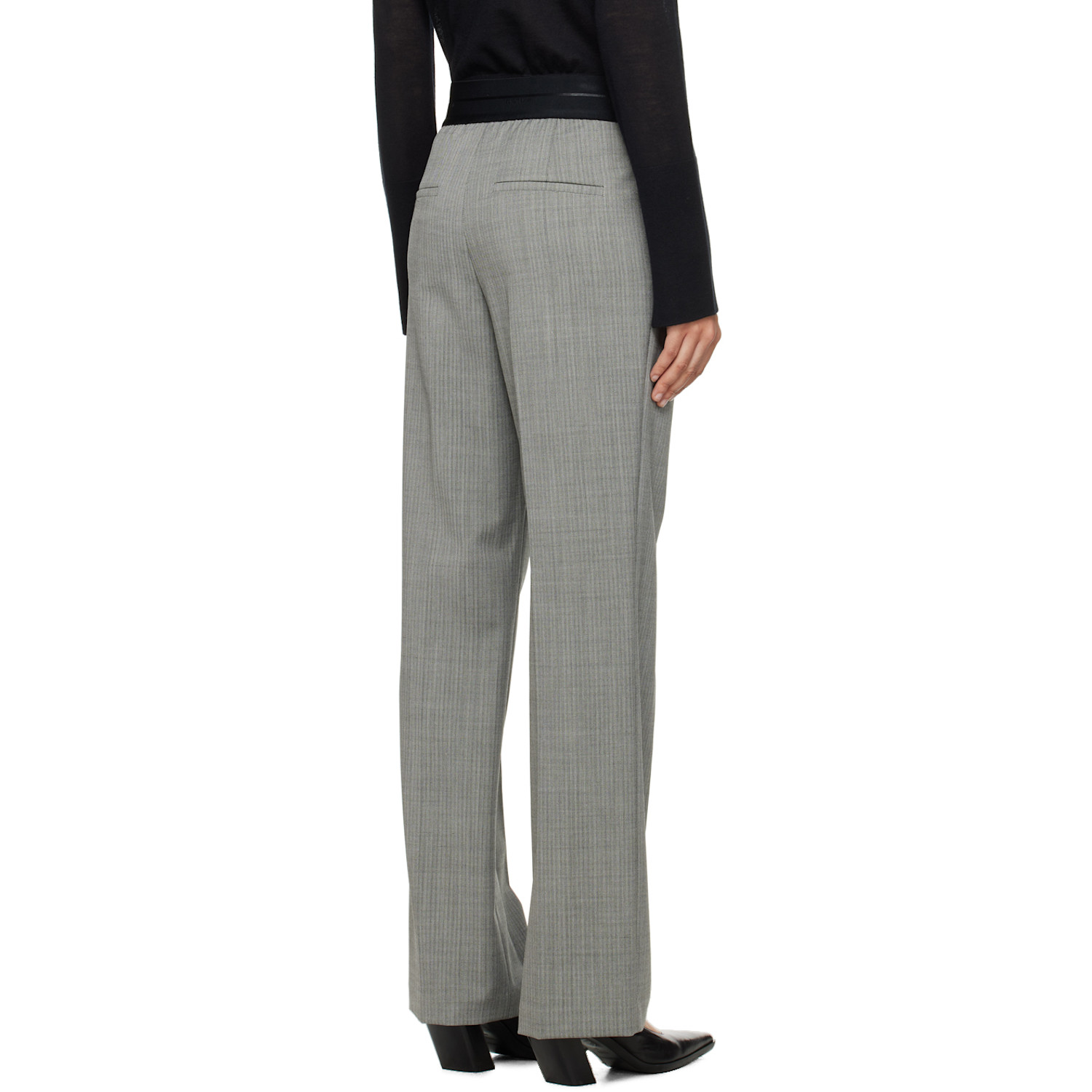  Helmut Lang Black & White Pull-on Trousers 