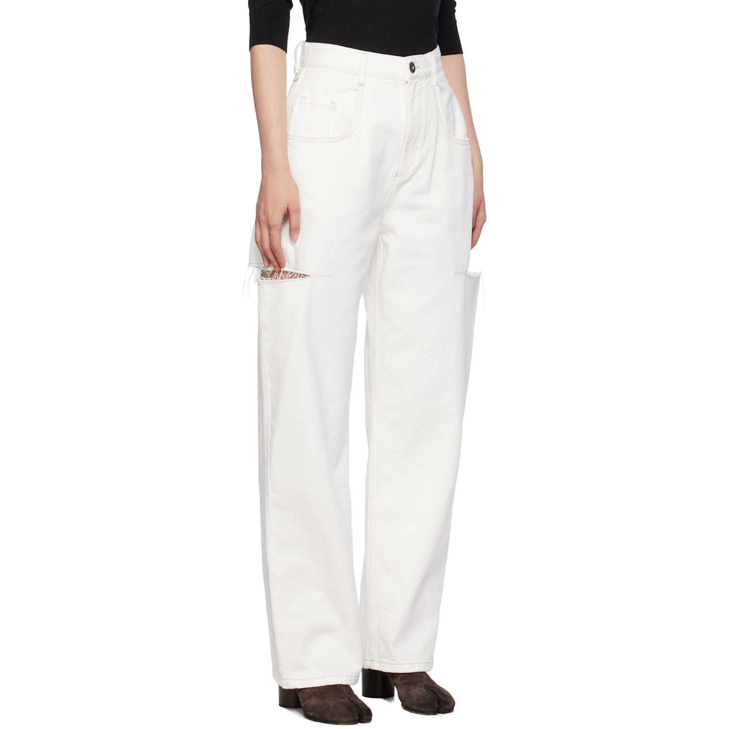  Maison Margiela White Slash Jeans 