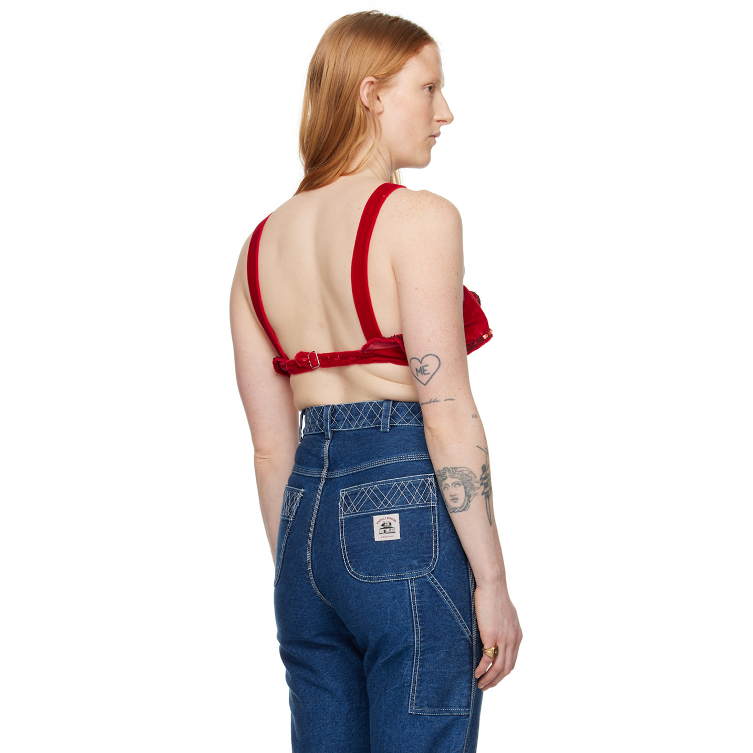  Bode Red Ruffle Bra 