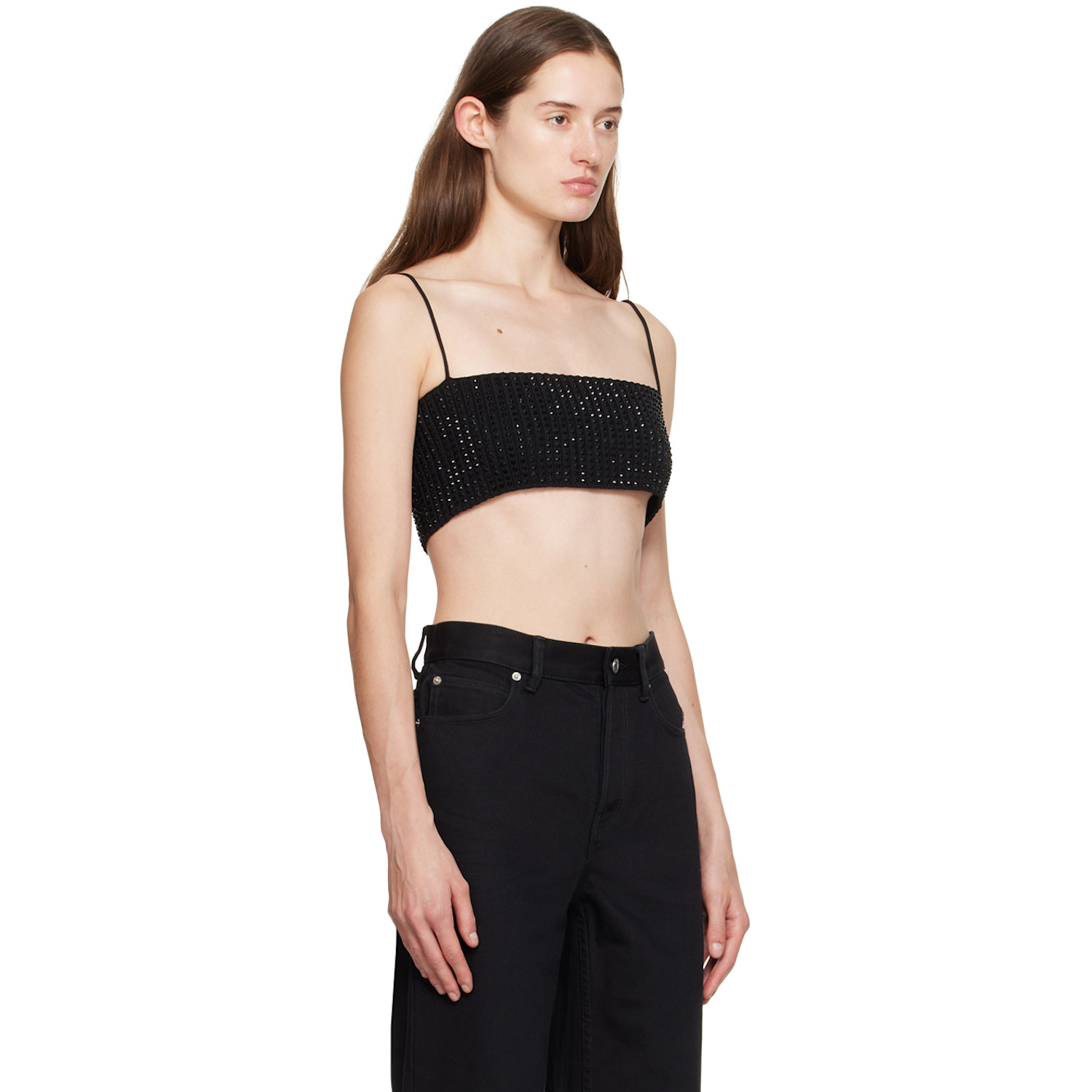  Alexander Wang Black Crystal Top 