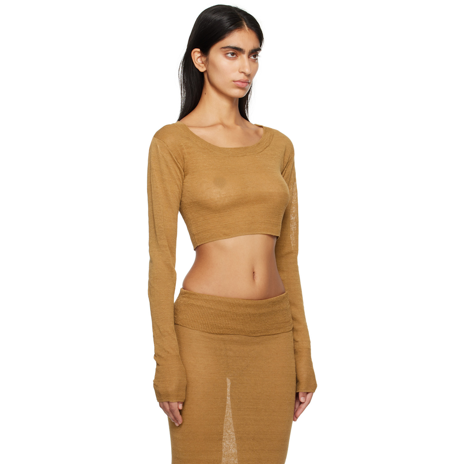  Aya Muse Tan Lyca Long Sleeve T-shirt 