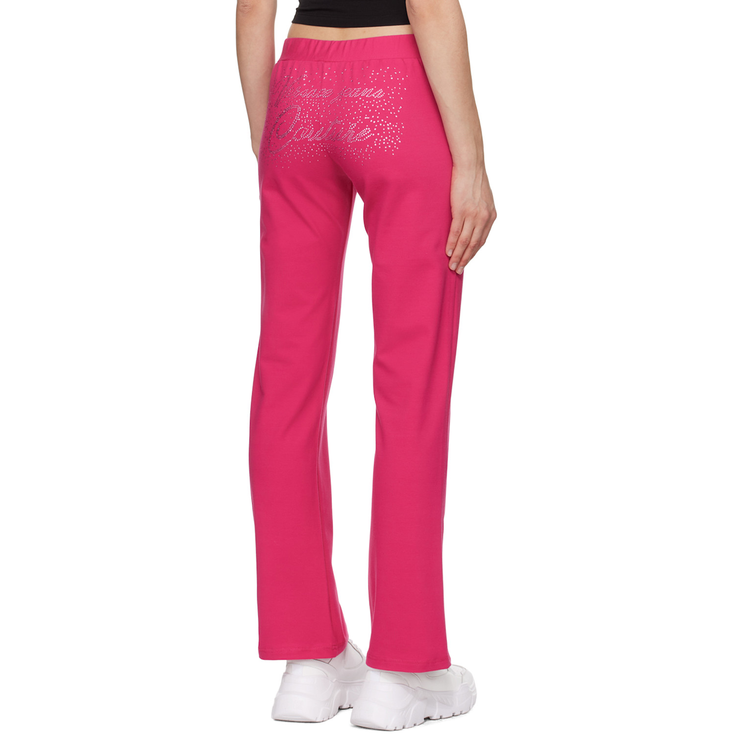  Versace Jeans Couture Pink Crystal-cut Lounge Pants 