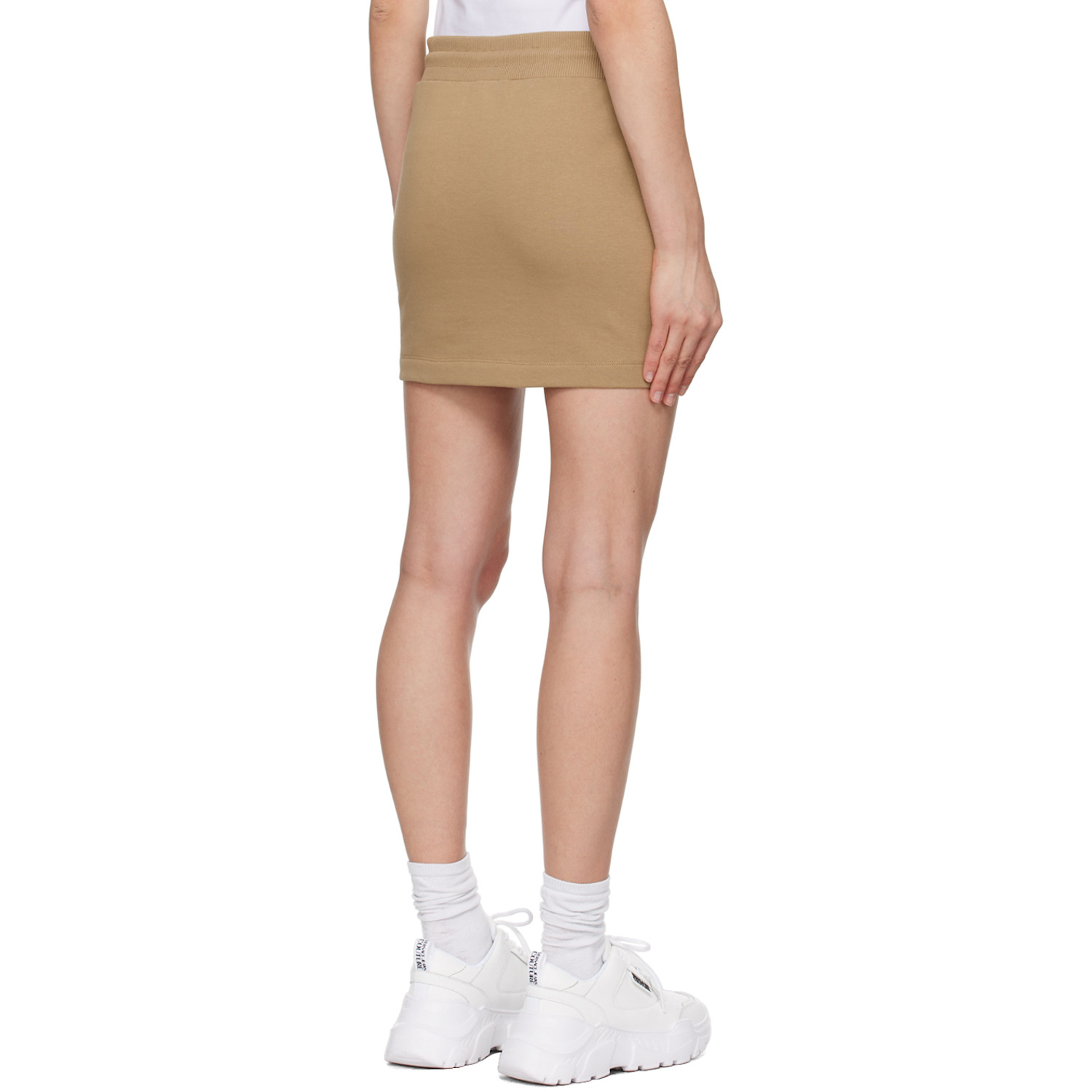  Versace Jeans Couture Tan V-emblem Miniskirt 