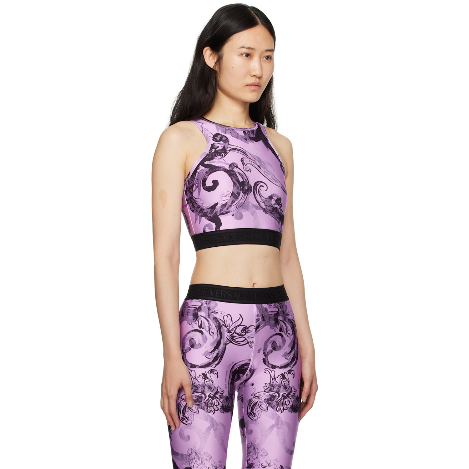  Versace Jeans Couture Purple Printed Tank Top 