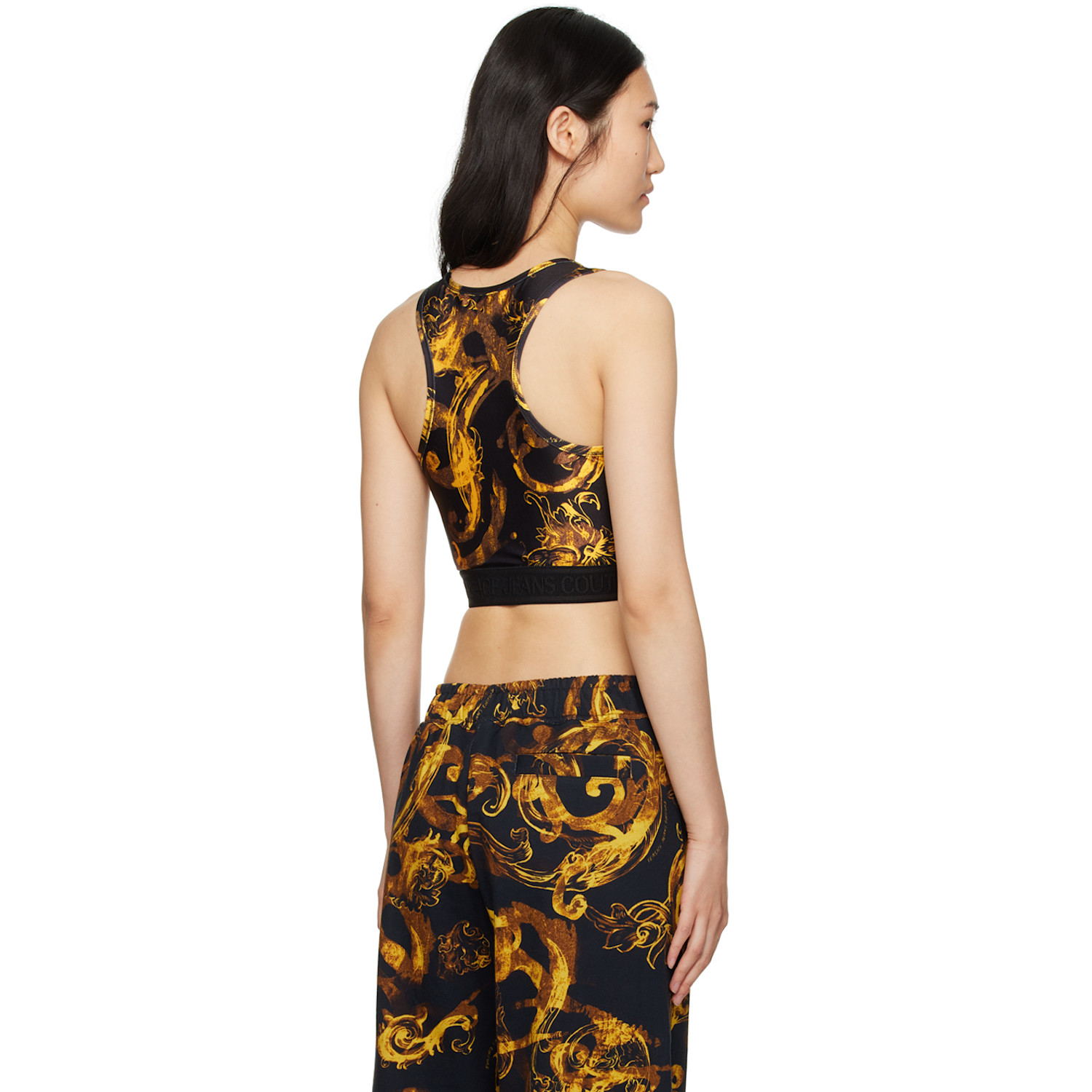  Versace Jeans Couture Black Printed Tank Top 