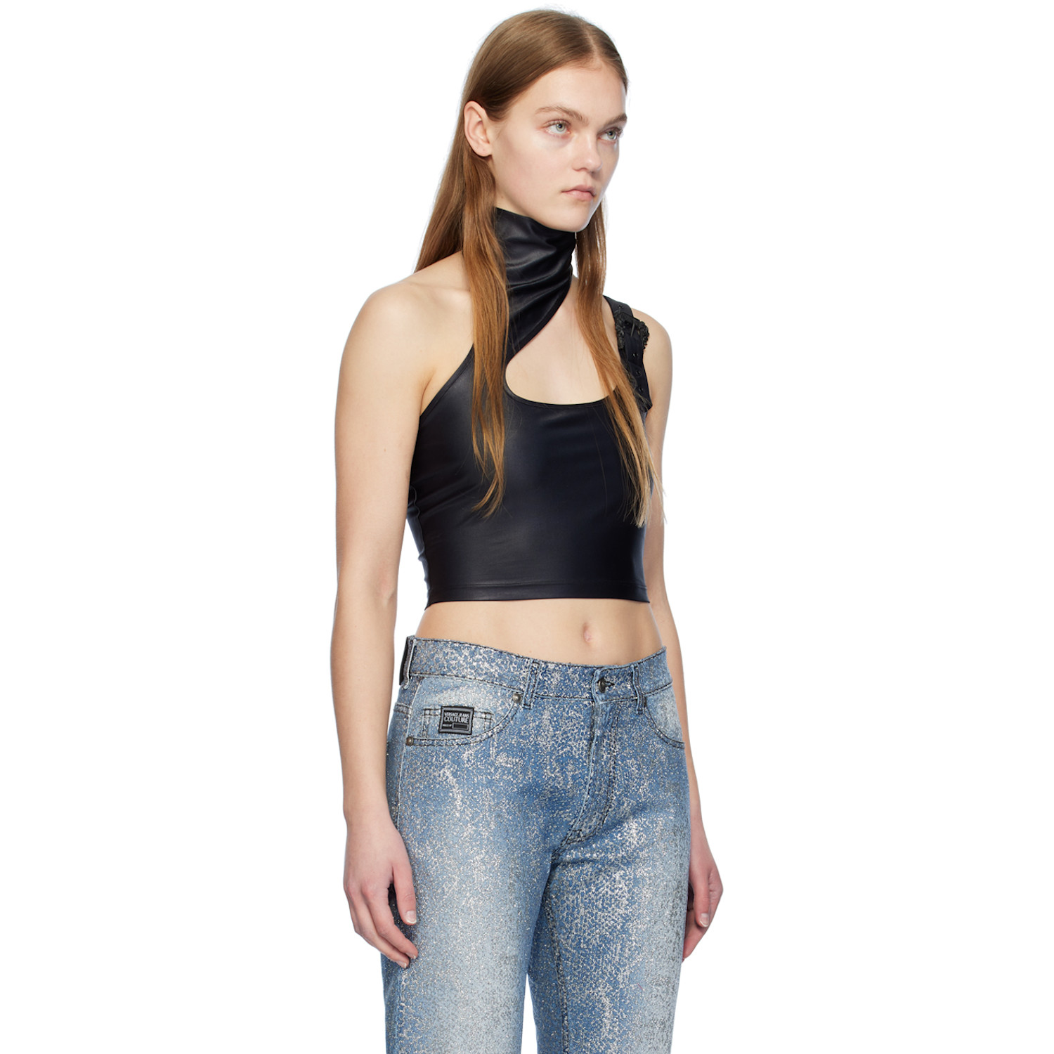  Versace Jeans Couture Black Cropped Top 