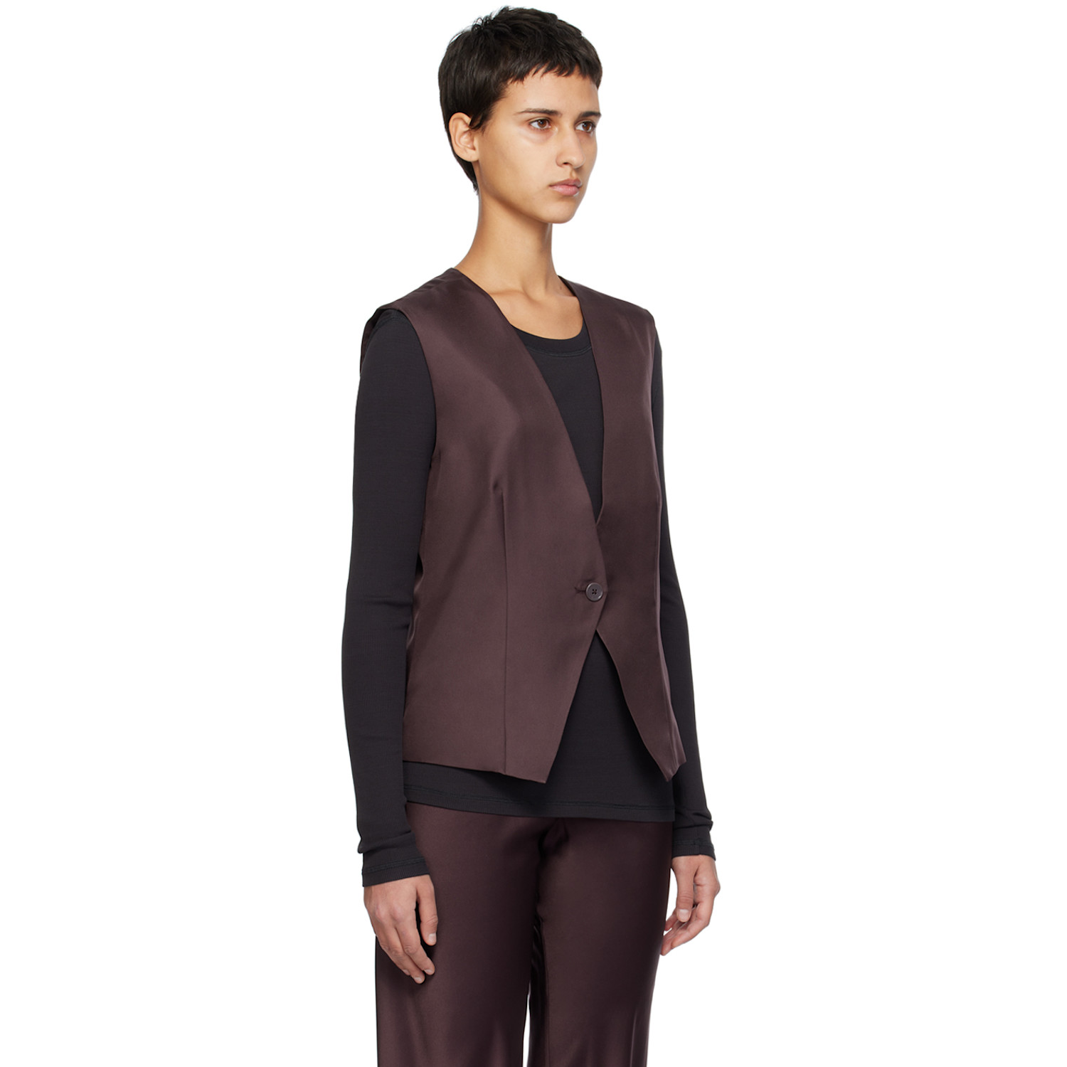  Silk Laundry Brown Slouch Vest 