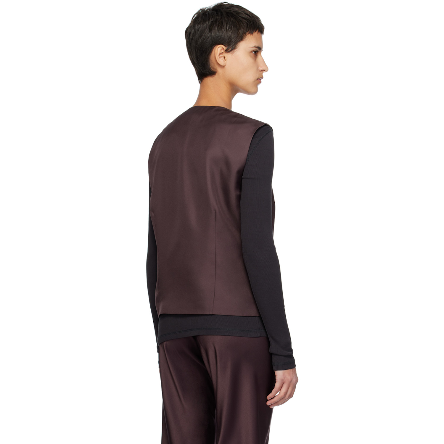  Silk Laundry Brown Slouch Vest 