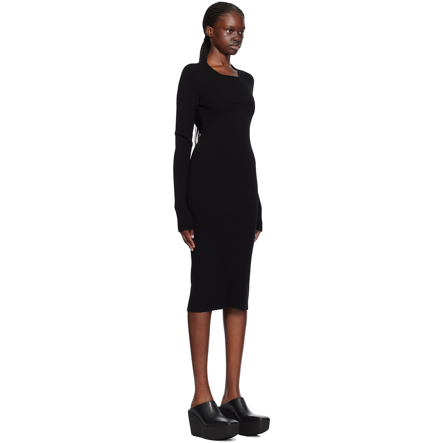  Rick Owens Black Column Midi Dress 