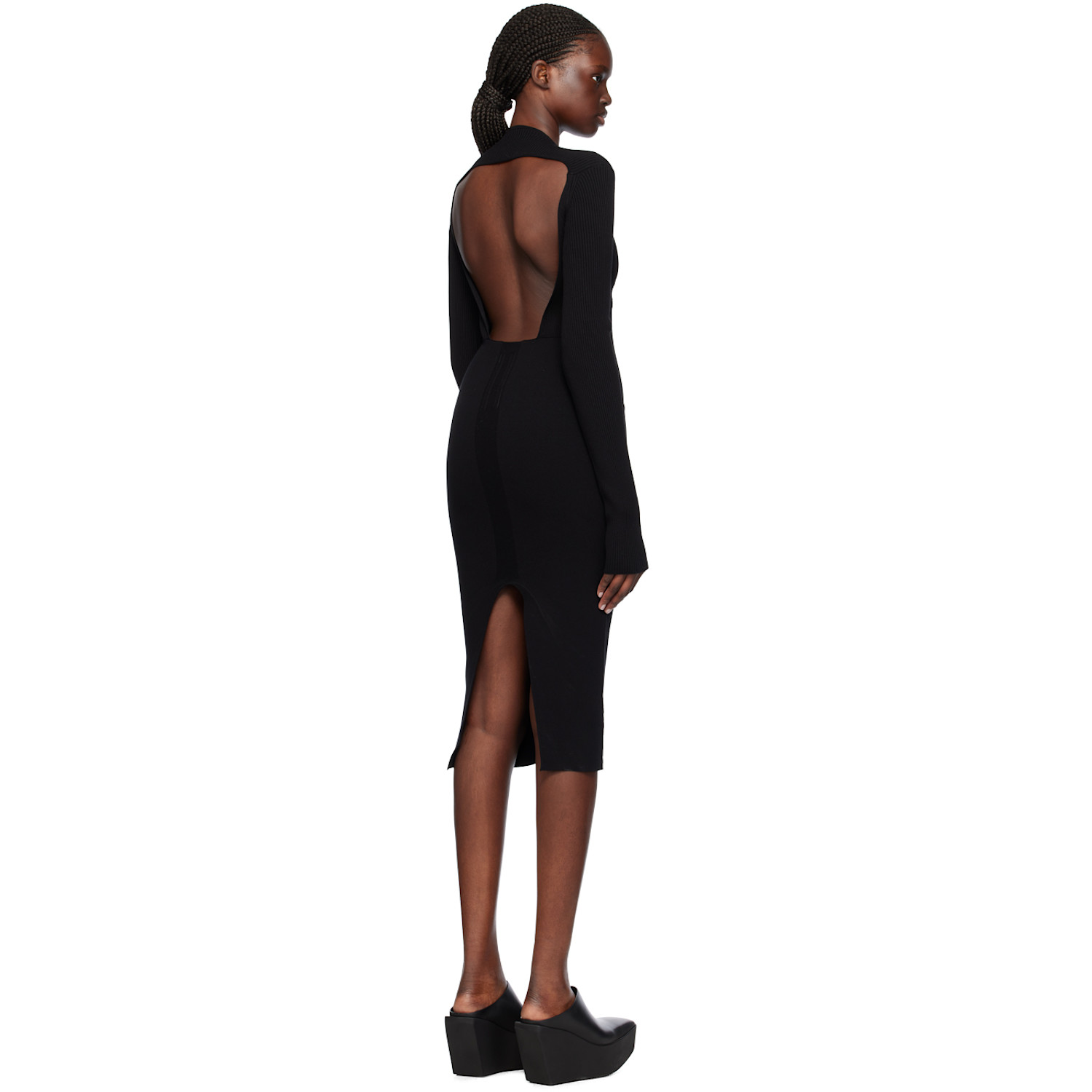  Rick Owens Black Column Midi Dress 