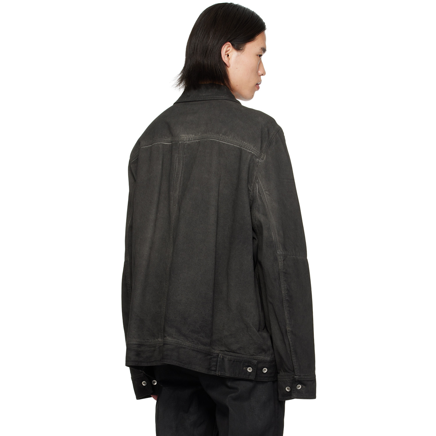  Rick Owens Black Lido Worker Denim Jacket 