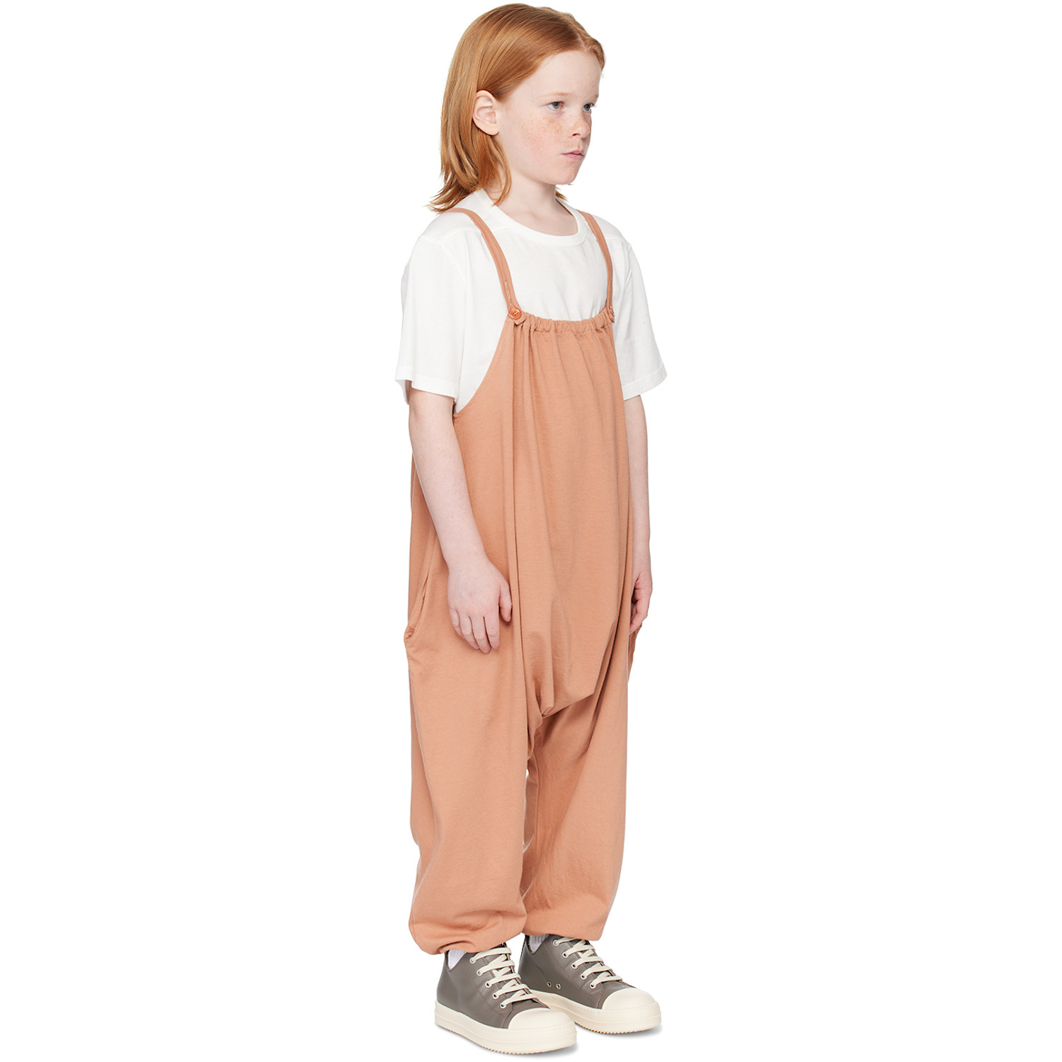  Rick Owens Kids Pink Gathered Jumpsuit 
