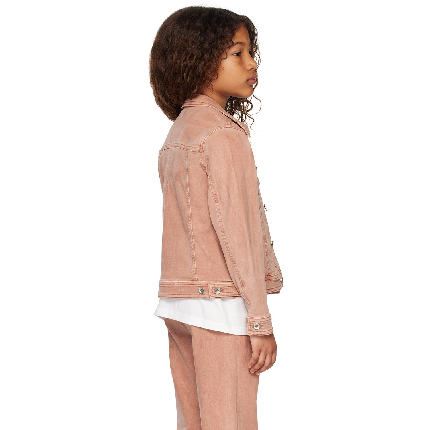  Rick Owens Kids Pink Trucker Denim Jacket 