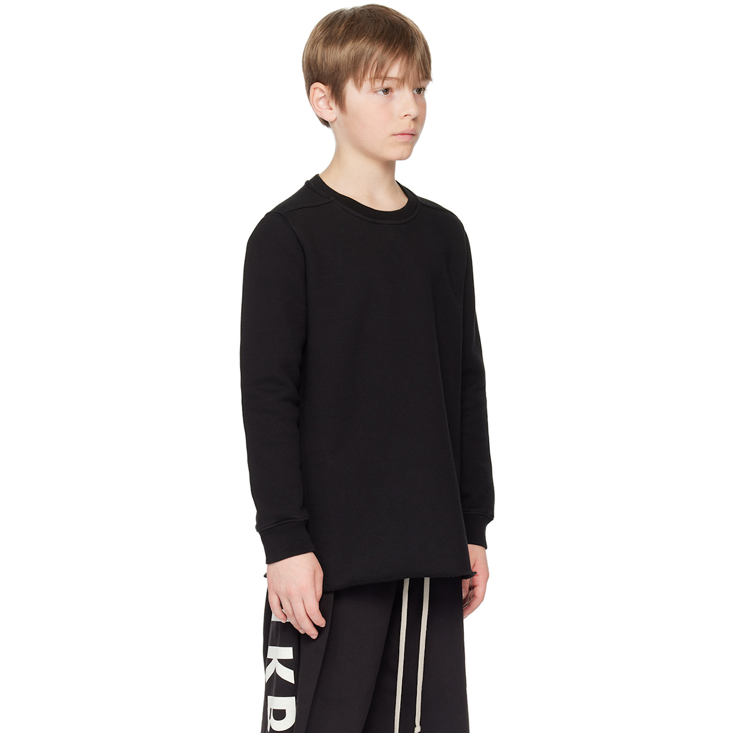  Rick Owens Kids Black Crewneck Sweatshirt 