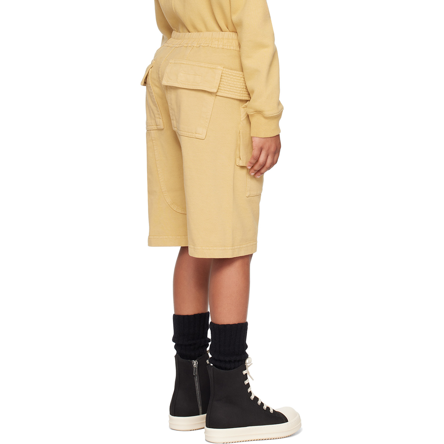  Rick Owens Kids Yellow Creatch Cargo Shorts 