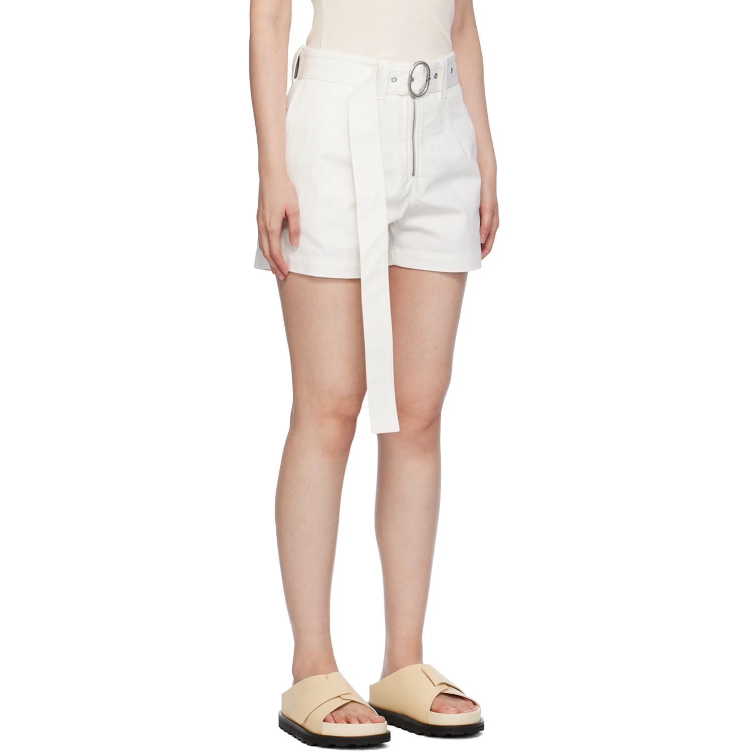  Jil Sander White Tailored Shorts 