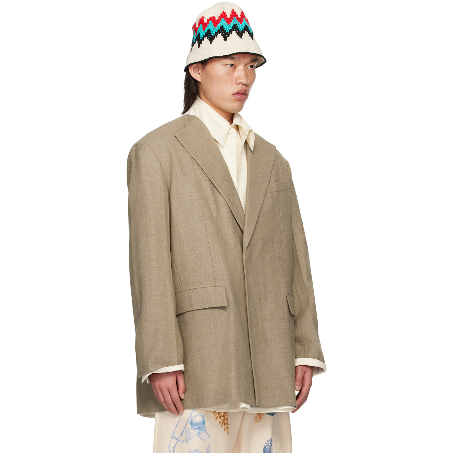  Jil Sander Taupe Padded Blazer 