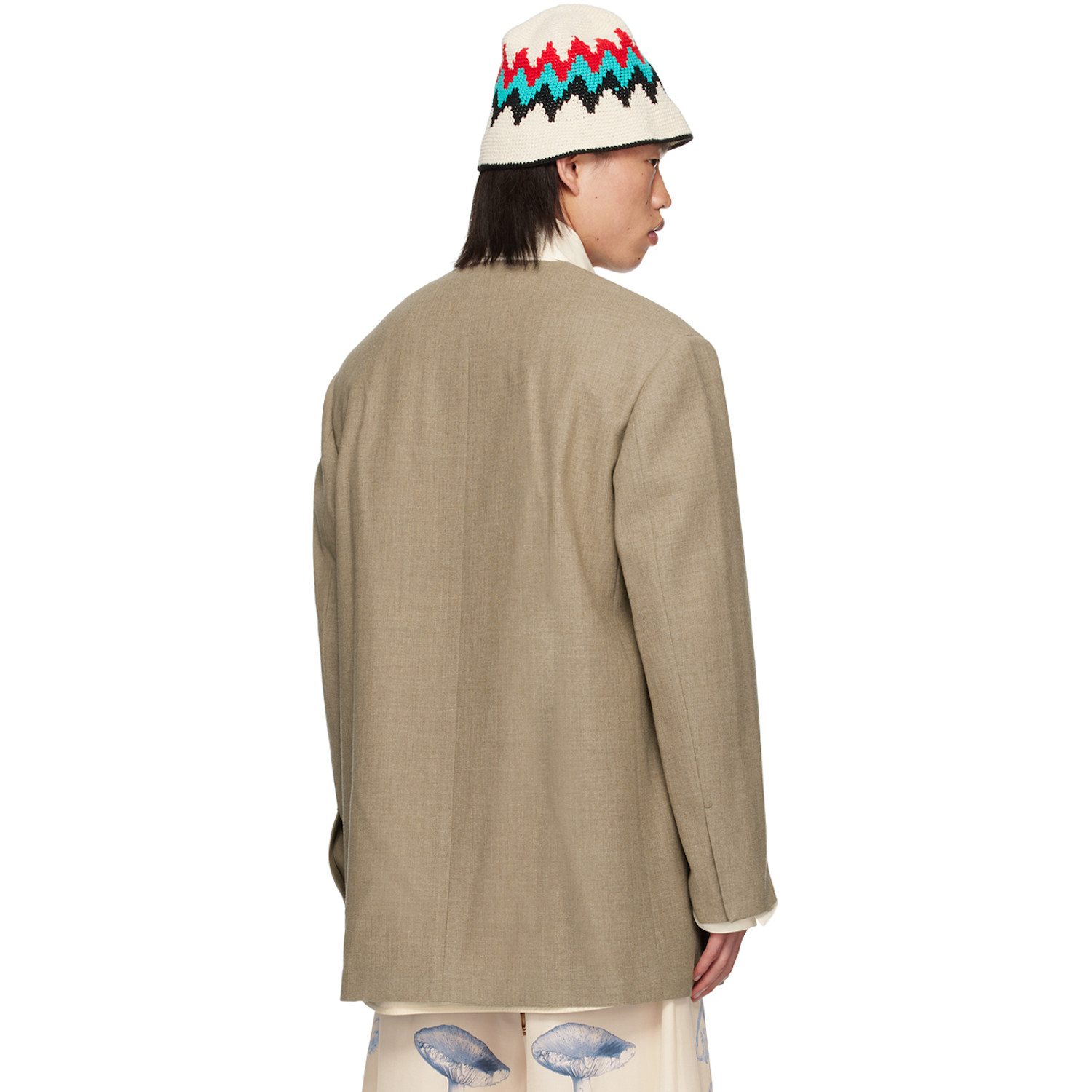  Jil Sander Taupe Padded Blazer 