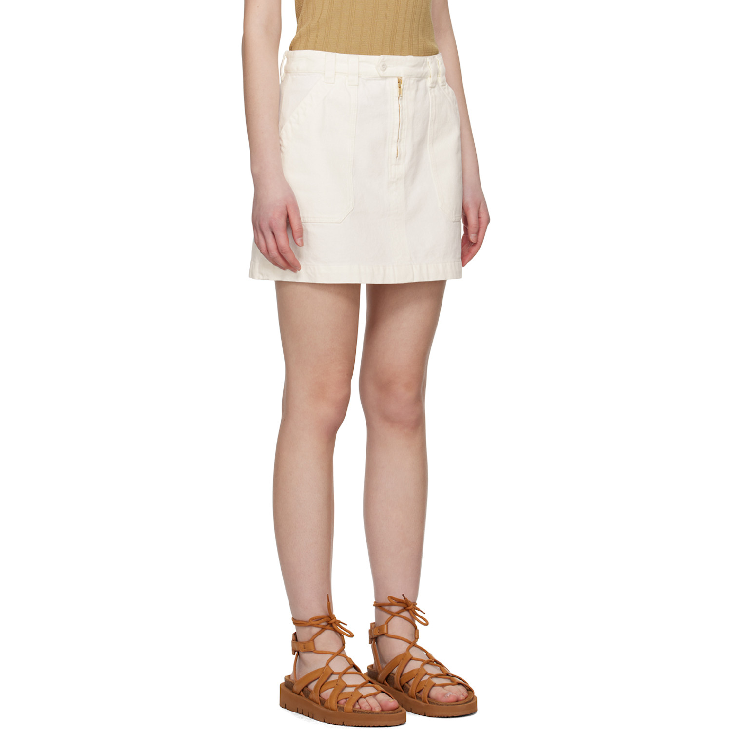  A.p.c. Off-white Sarah Denim Miniskirt 