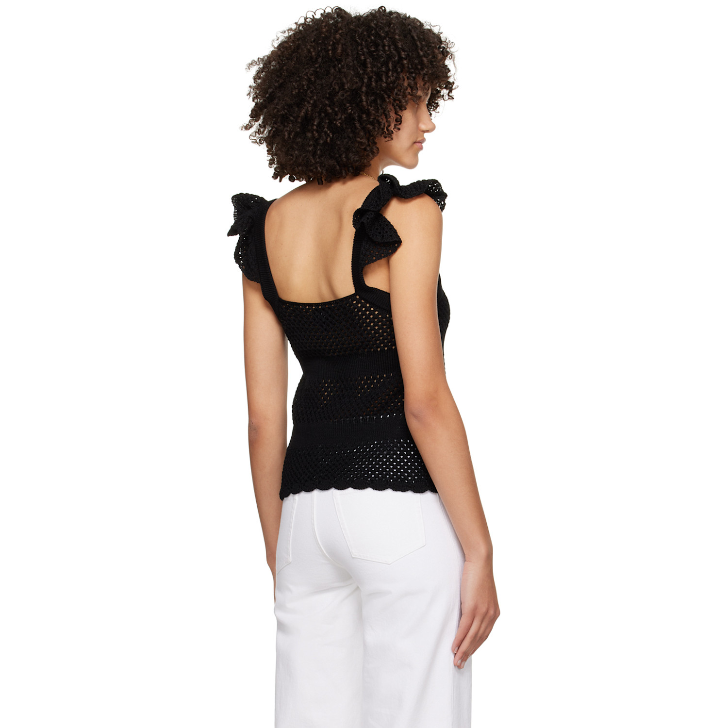  A.p.c. Black Crocheted Tank Top 