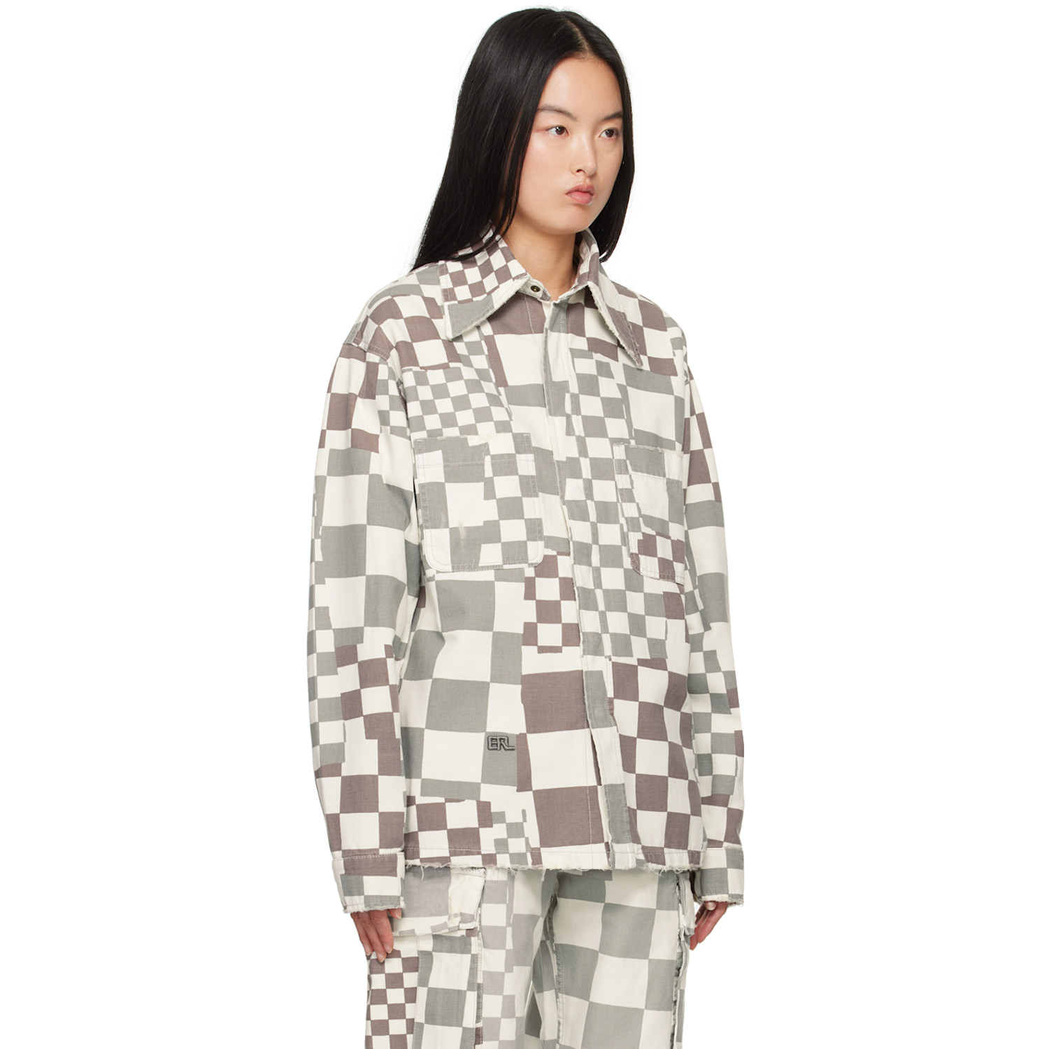  Erl Gray Check Jacket 