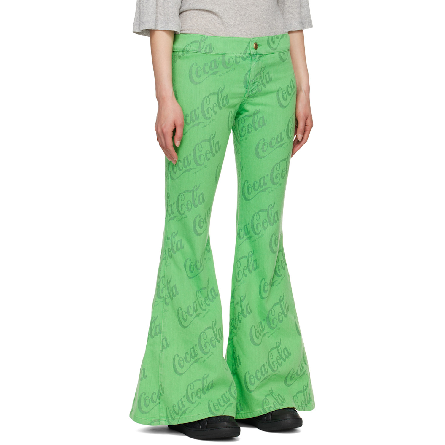  Erl Green Jacquard Jeans 