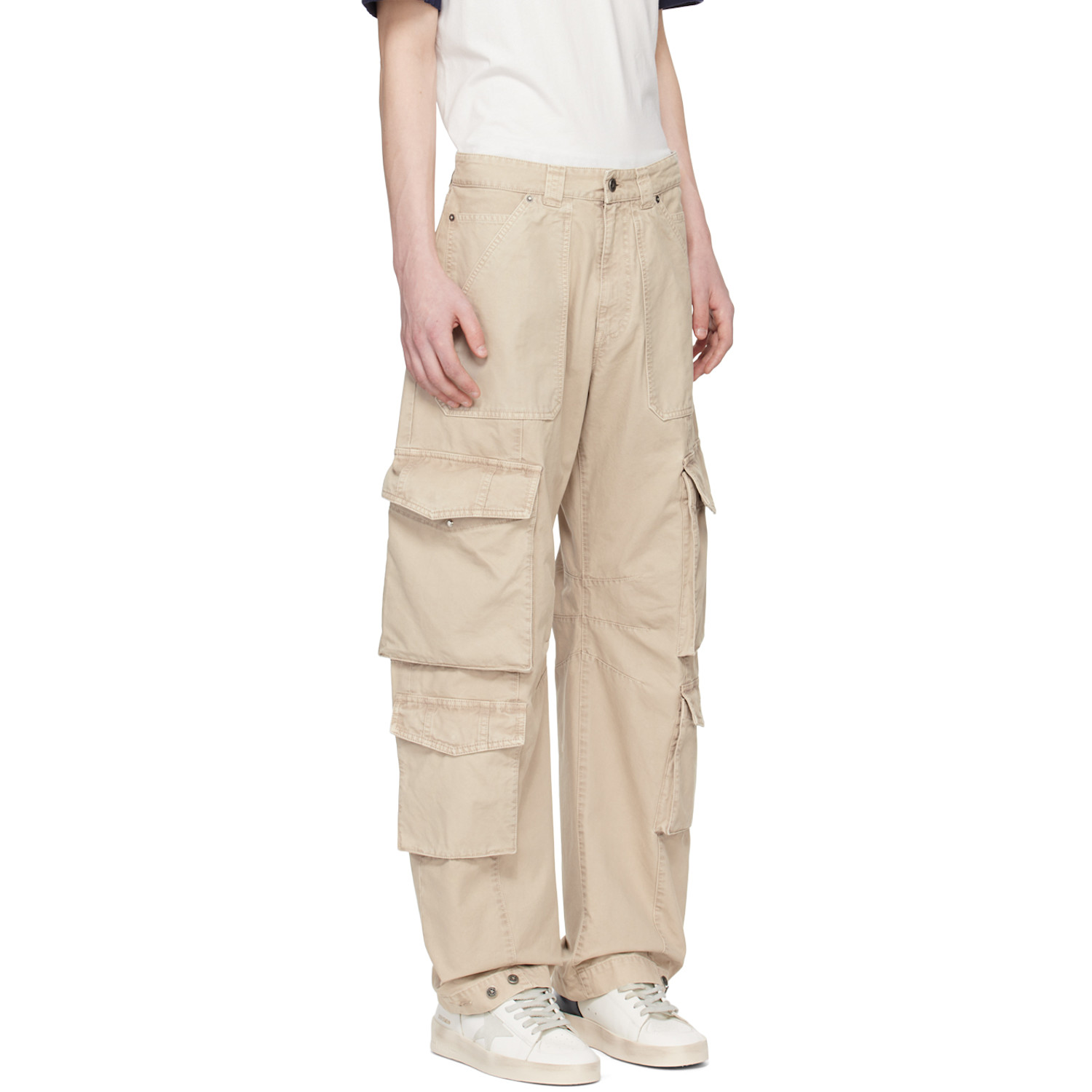  Golden Goose Beige Pocket Cargo Pants 