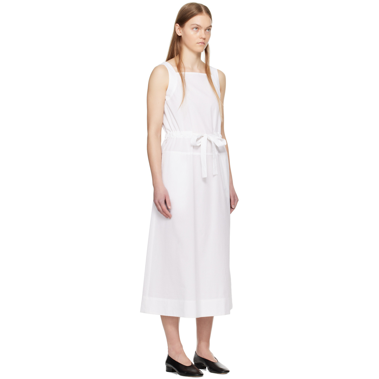  Mm By Max Mara White Panfilo Midi Dress 