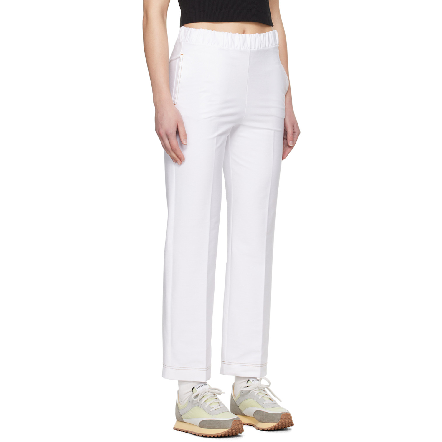  Mm By Max Mara White Ballata Trousers 
