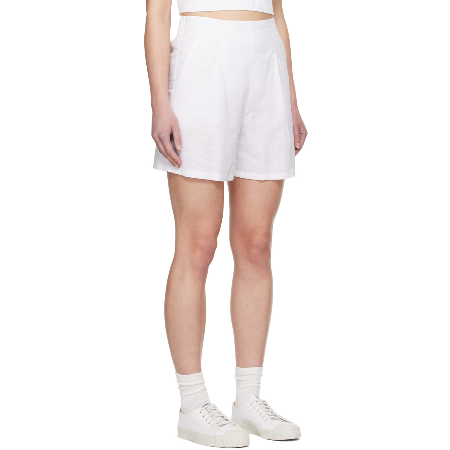  Mm By Max Mara White Canale Shorts 