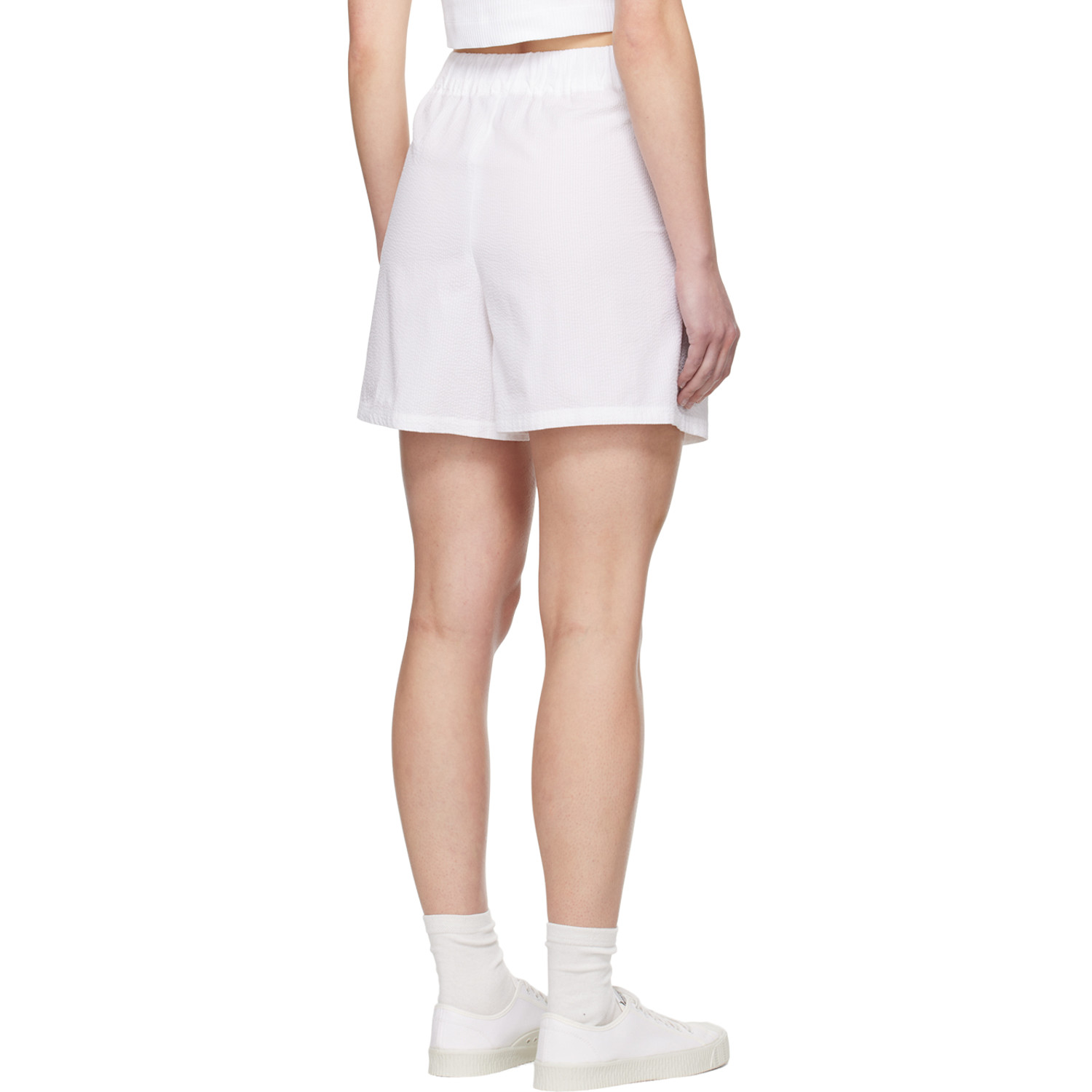  Mm By Max Mara White Canale Shorts 