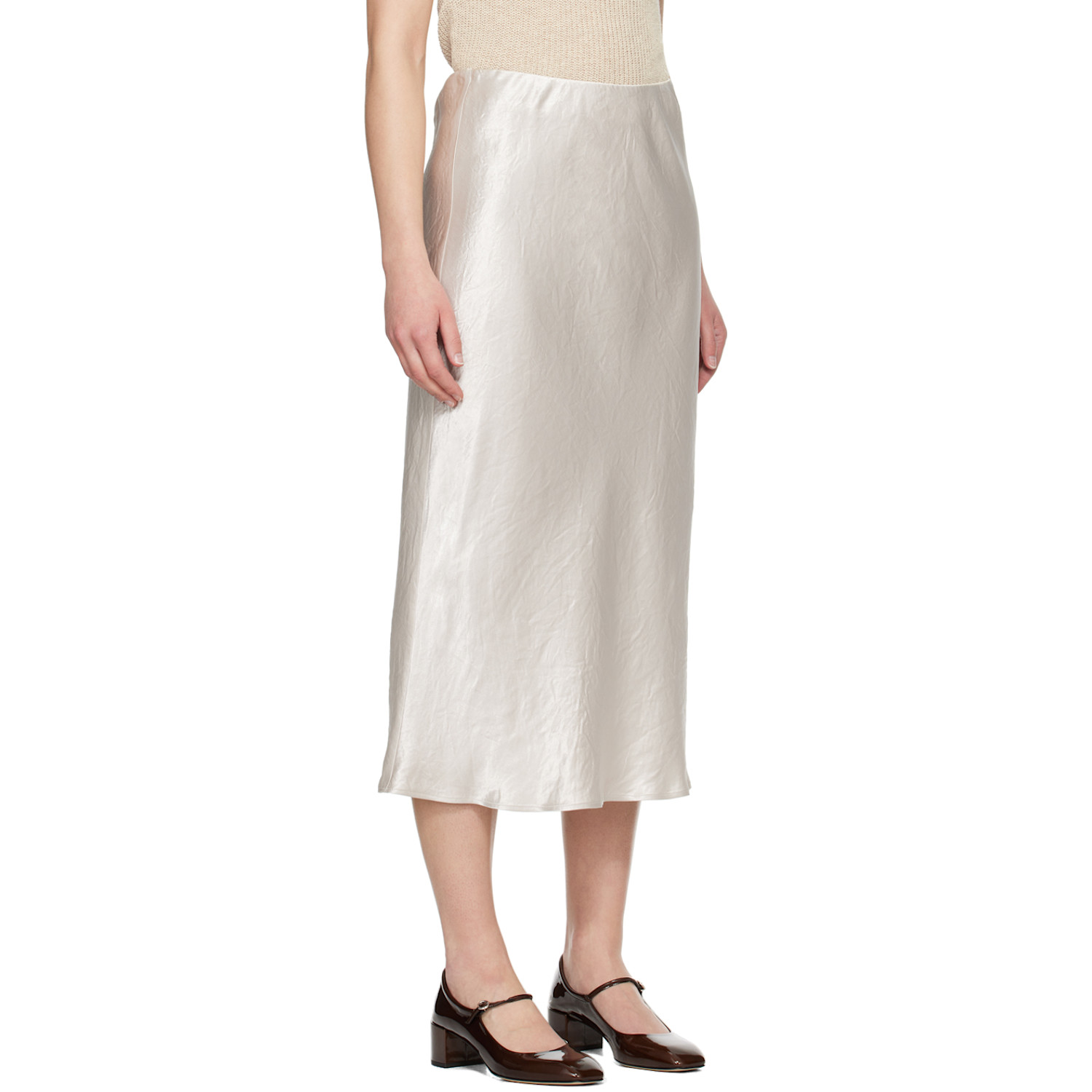  Mm By Max Mara Off-white Alessio Midi Skirt 