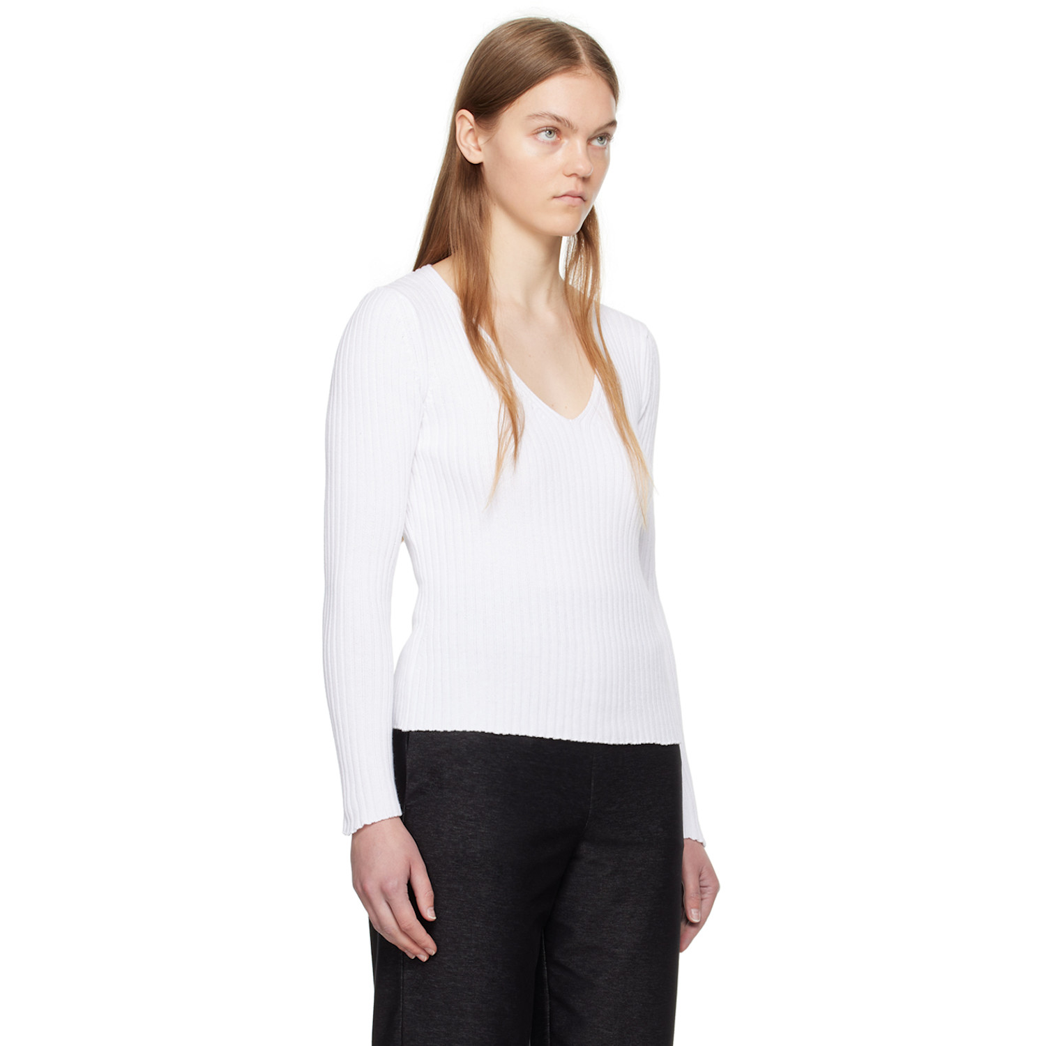  Mm By Max Mara White Calcio Sweater 