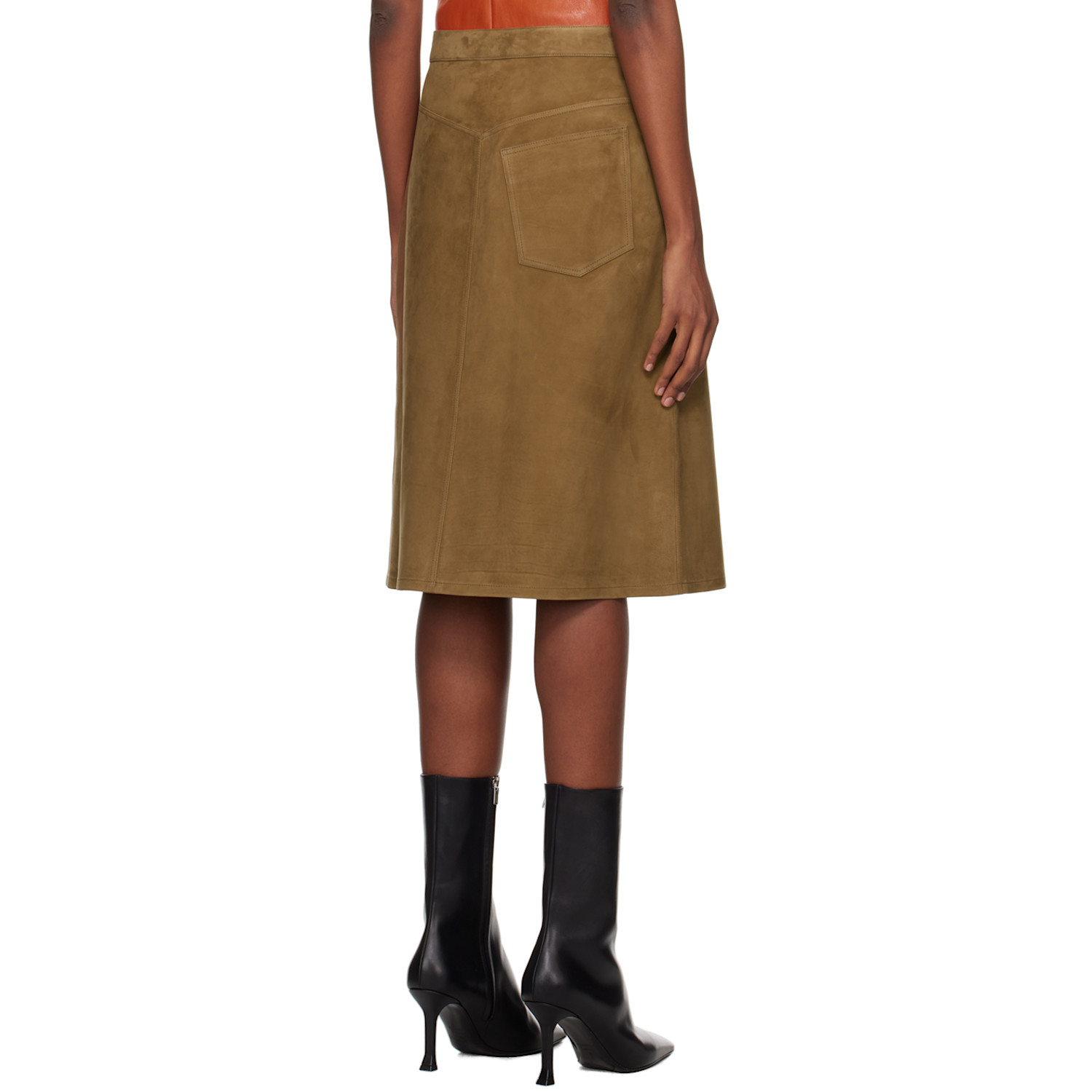  Ferragamo Brown A-line Midi Skirt 