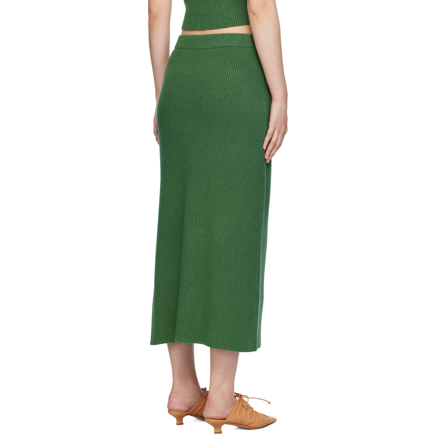  By Malene Birger Green Kyara Midi Skirt 
