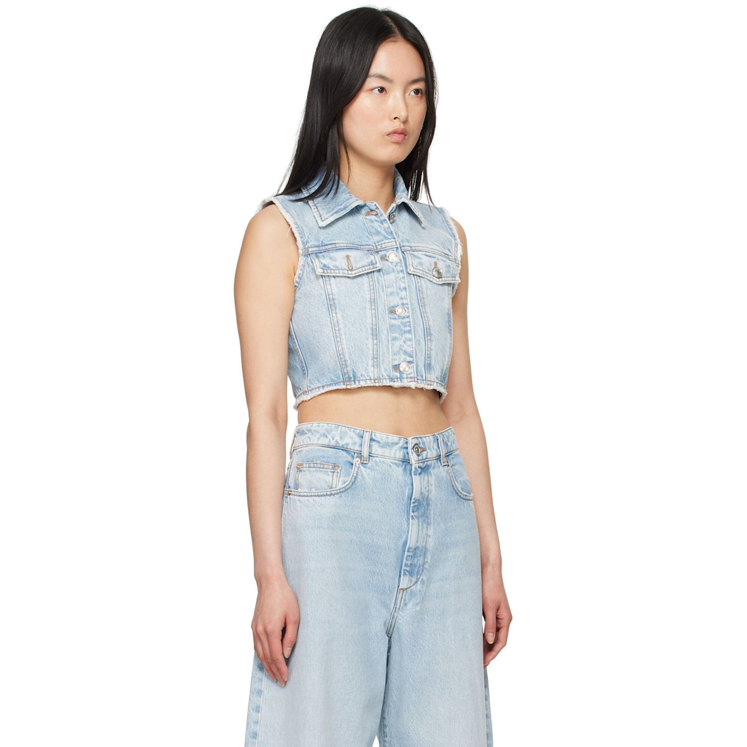  Sportmax Blue Scire Denim Vest 