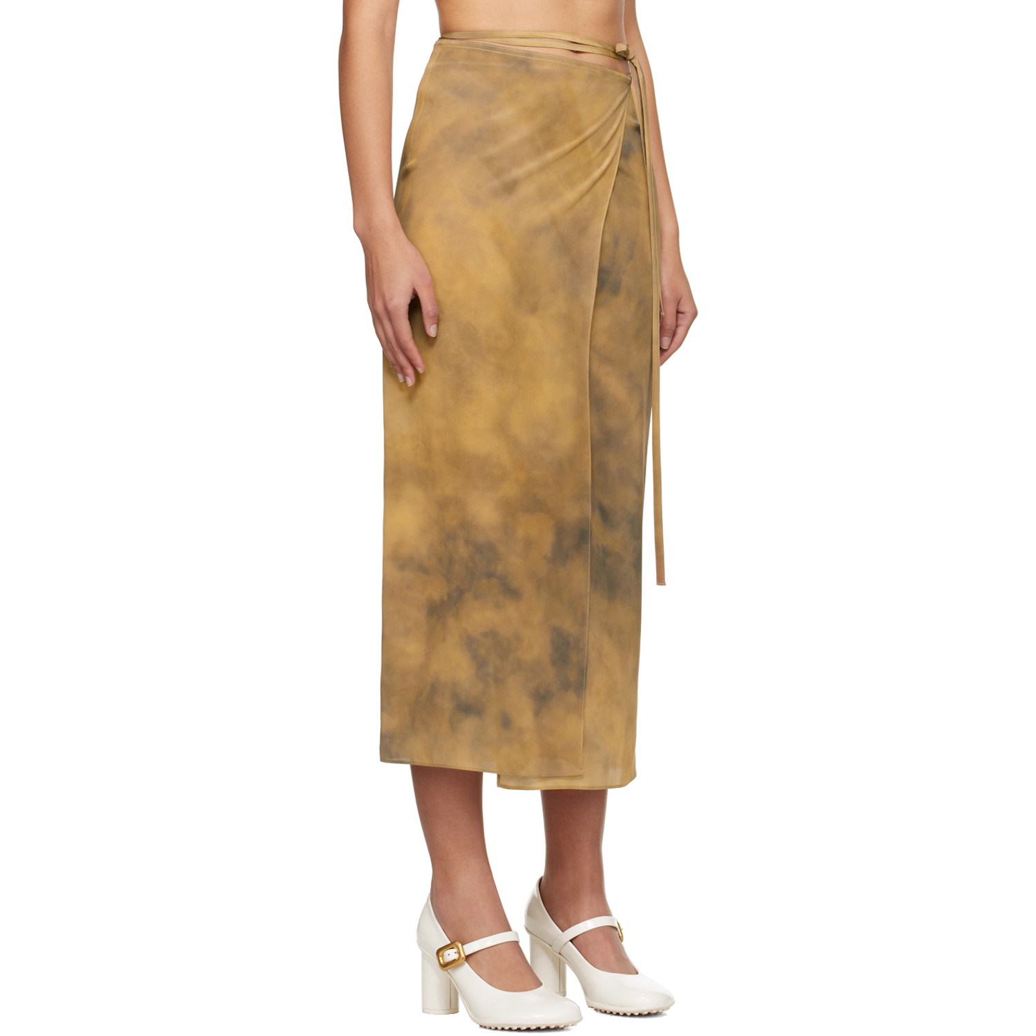  Sportmax Beige Wrap Midi Skirt 