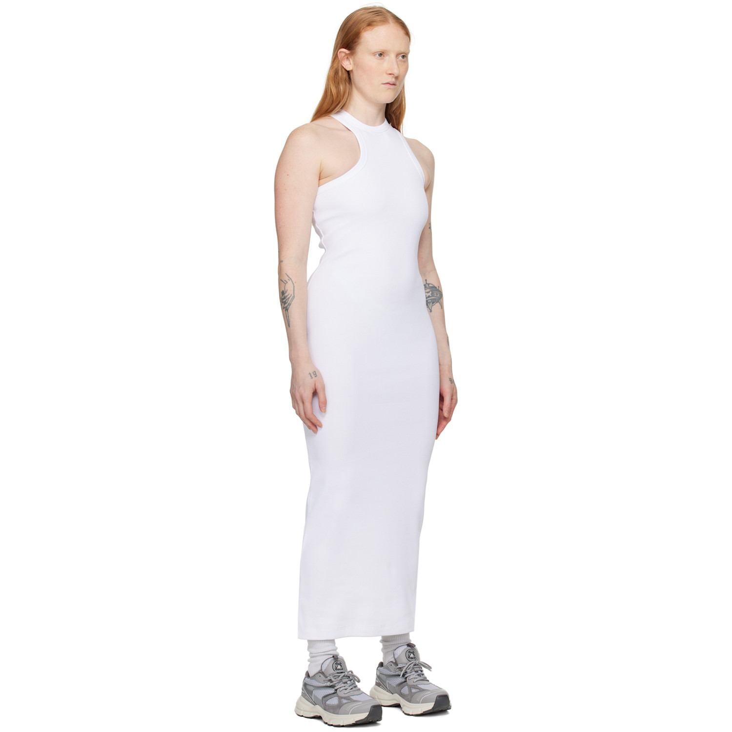  Axel Arigato White Scoop Asymmetric Maxi Dress 