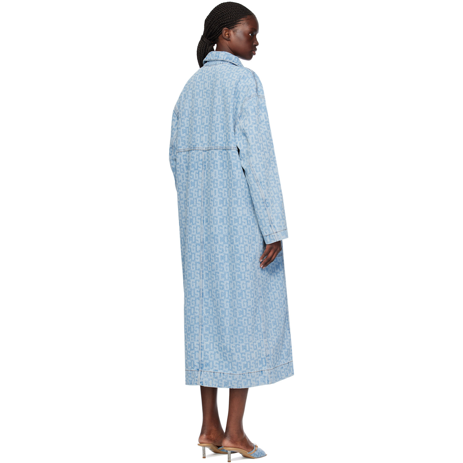  Gcds Blue Monogram Denim Coat 