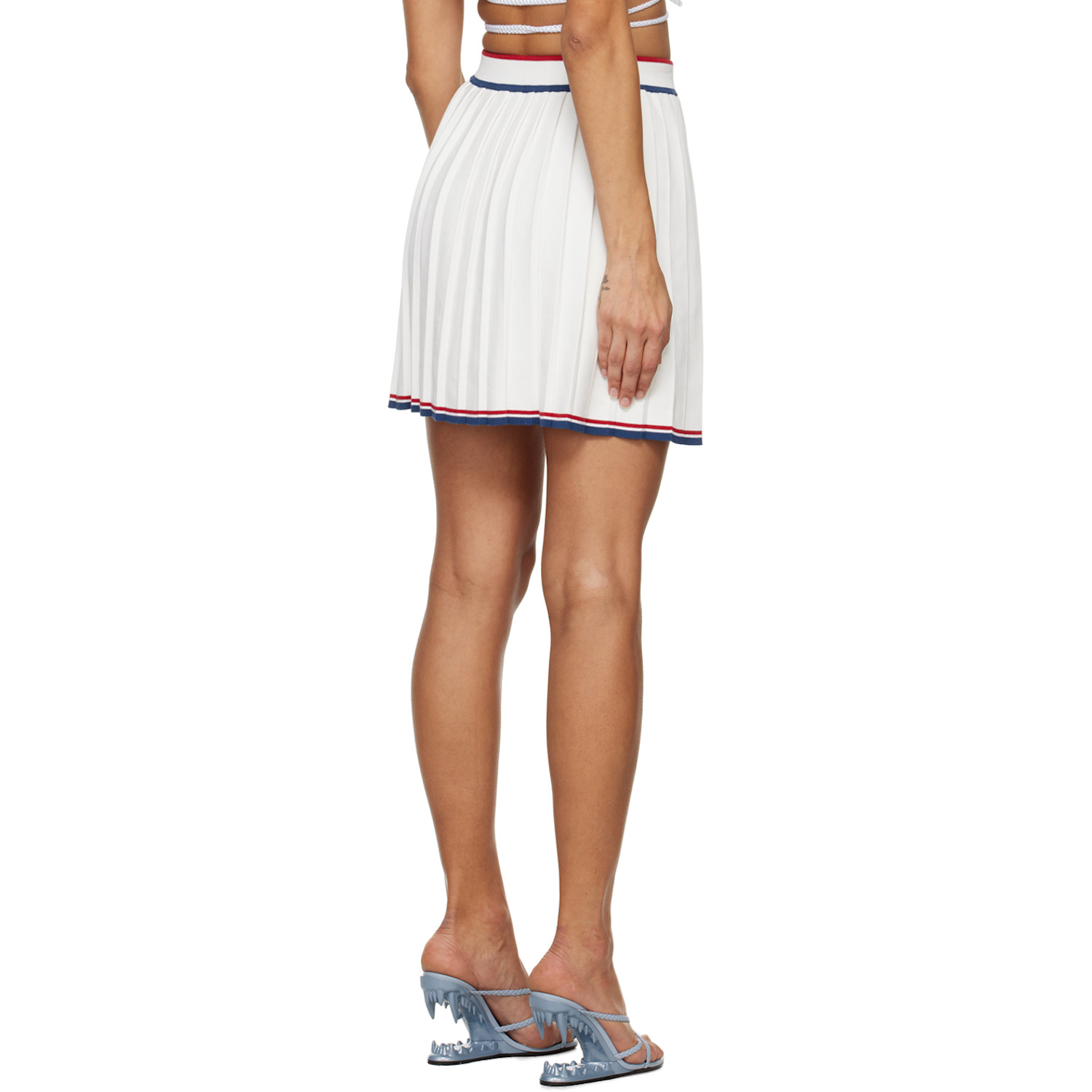  Gcds White Pleated Miniskirt 