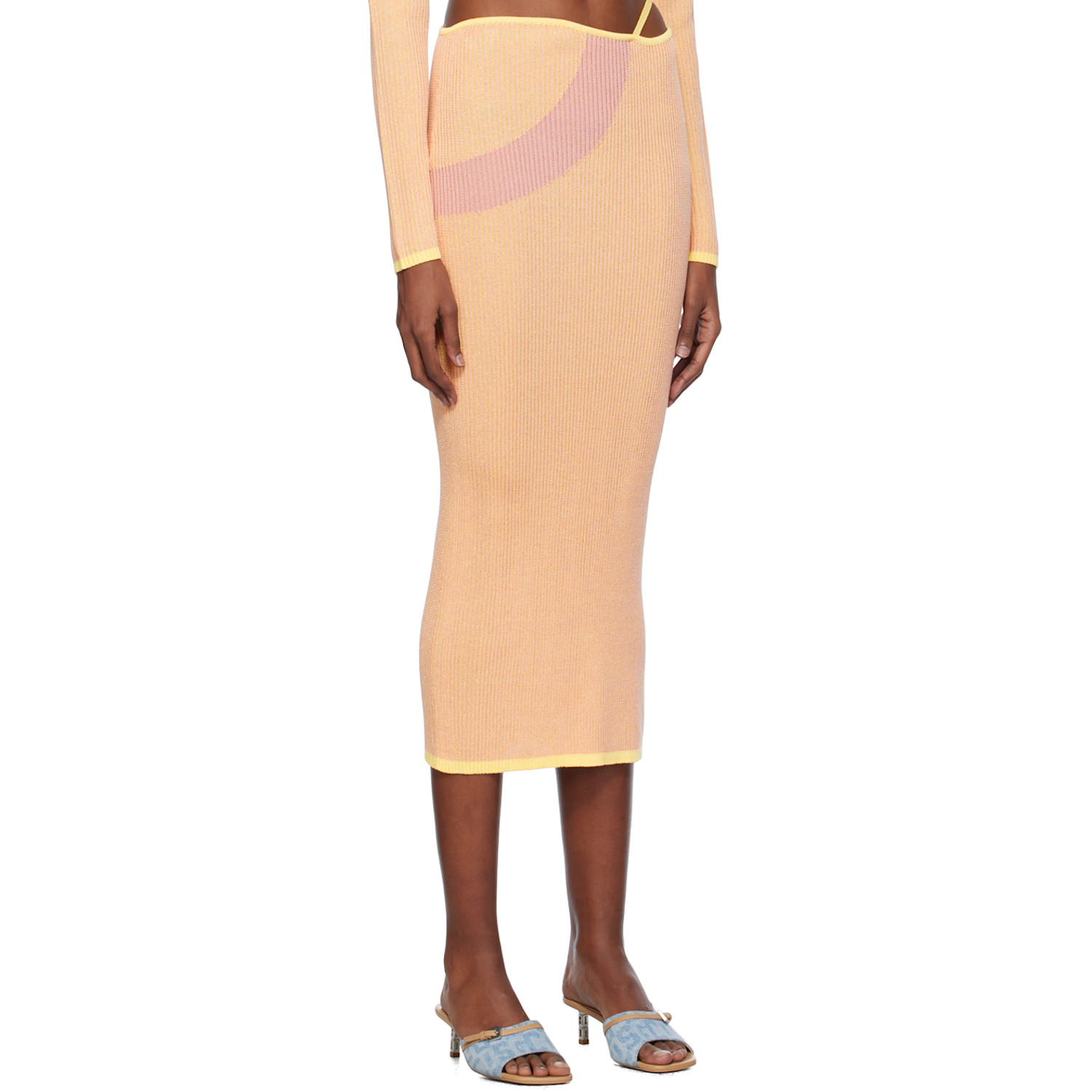  Gcds Pink Comma Midi Skirt 
