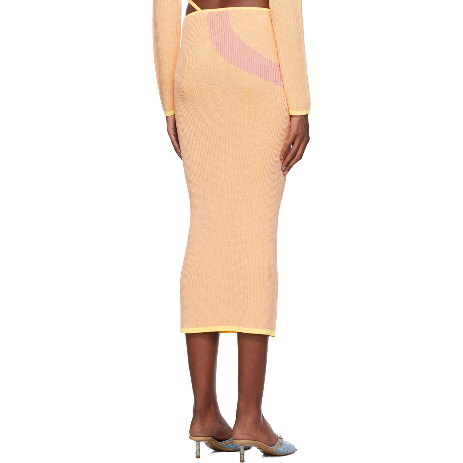  Gcds Pink Comma Midi Skirt 