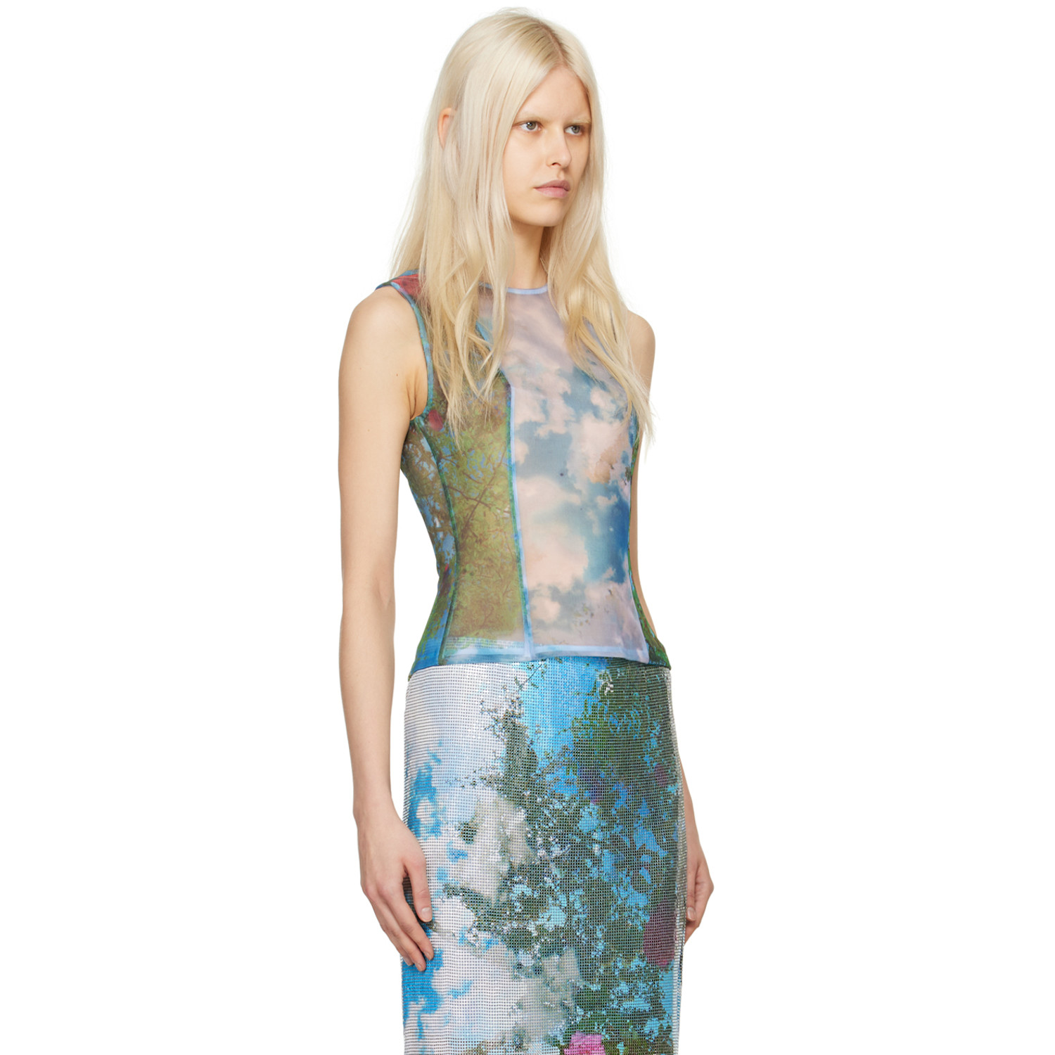  Christopher Esber Blue & Green Lucid Viva Blouse 
