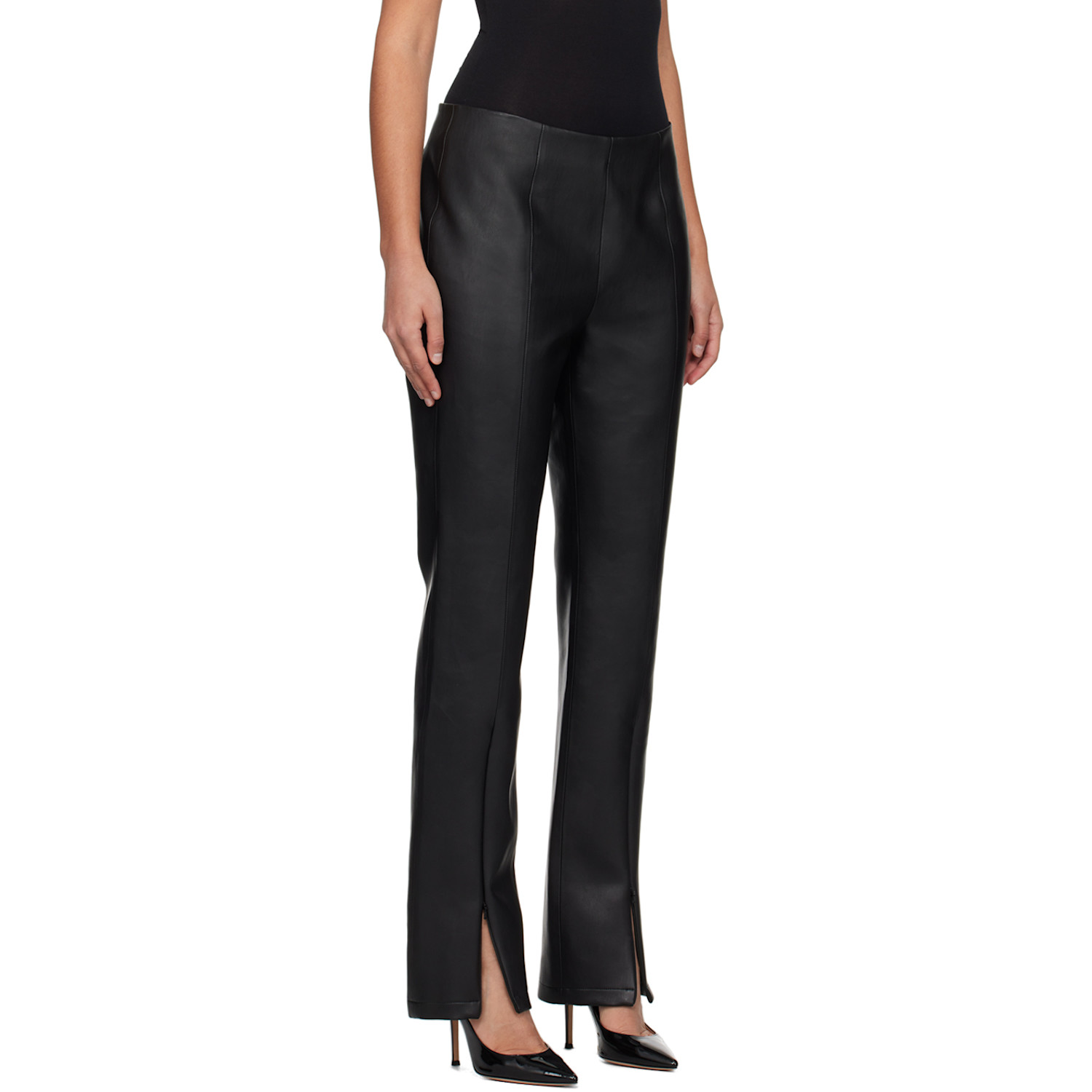  Stand Studio Black Nicolette Faux-leather Pants 