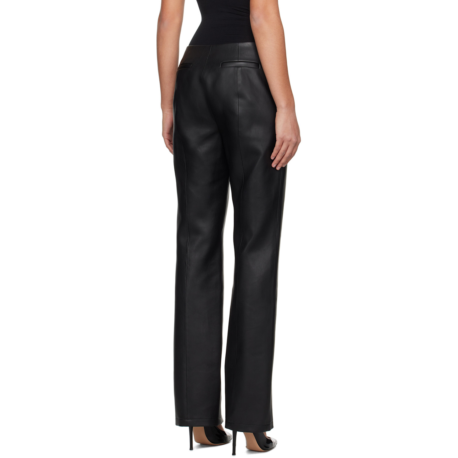  Stand Studio Black Nicolette Faux-leather Pants 